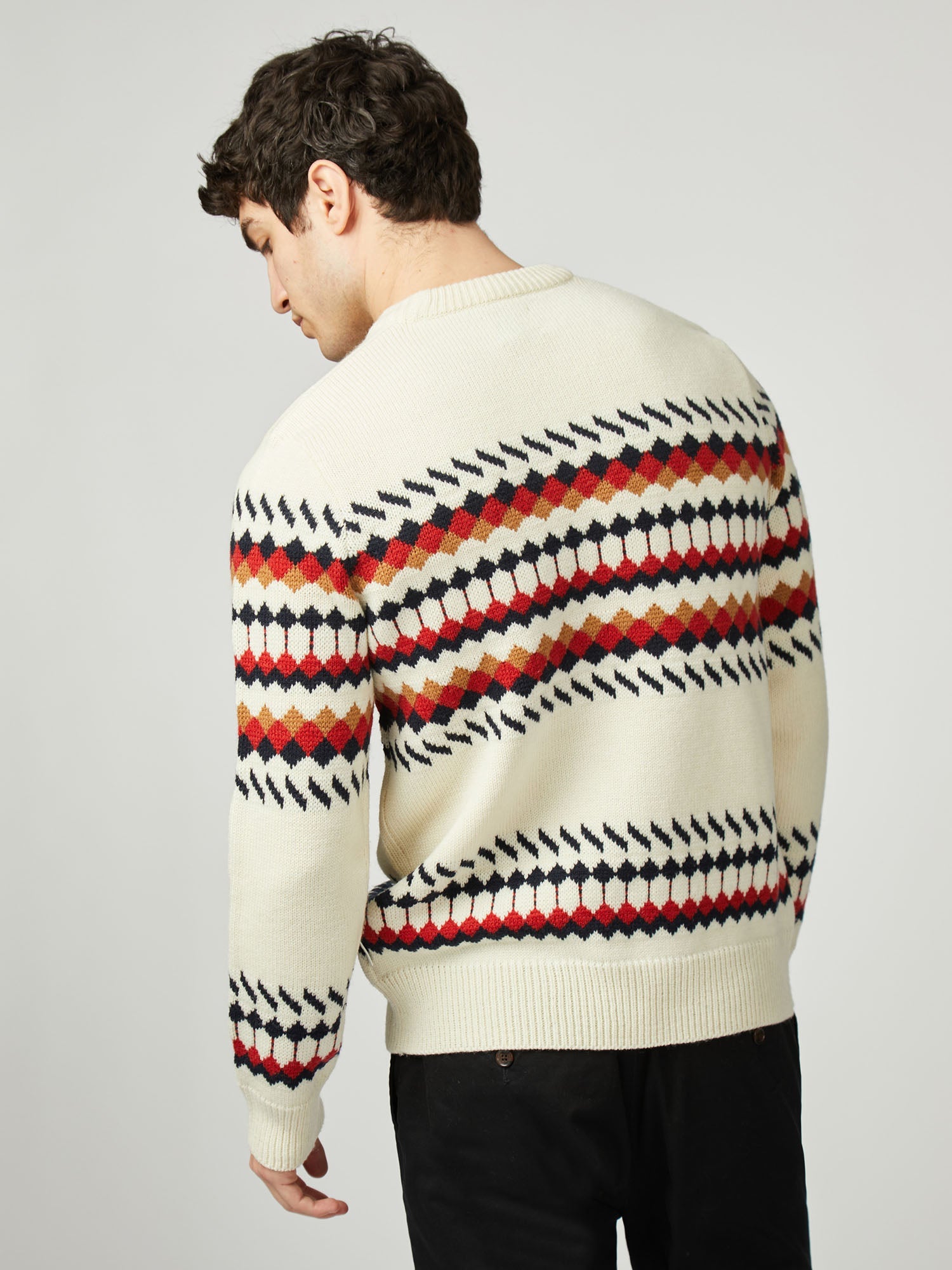 Ben Sherman - Fairisle Knitted Crew - Ivory