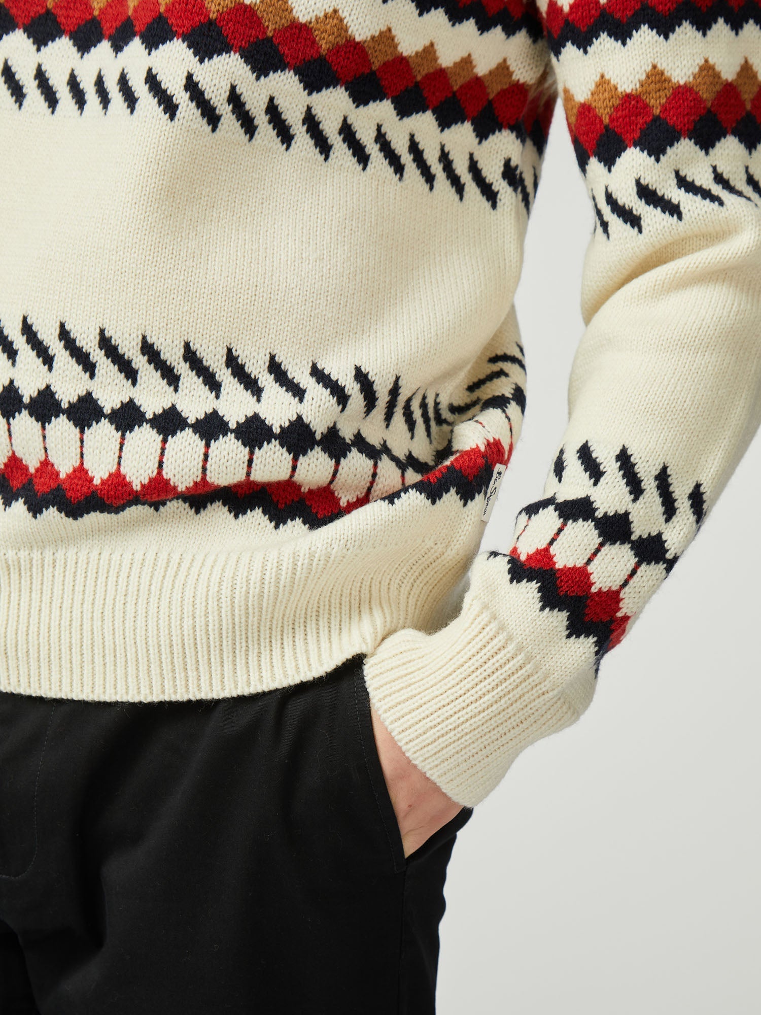 Ben Sherman - Fairisle Knitted Crew - Ivory