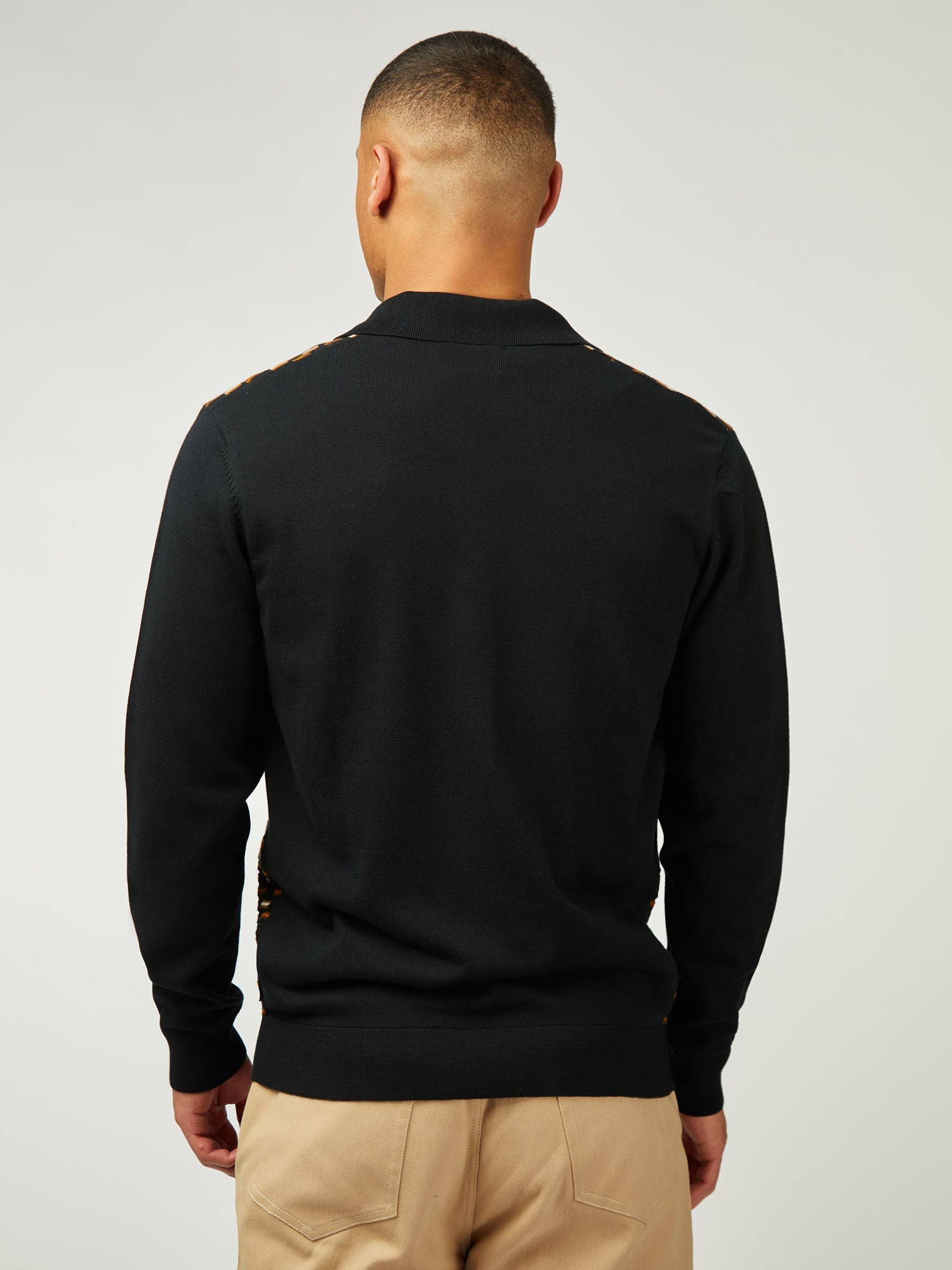 Ben Sherman - Button Through LS Polo - Black