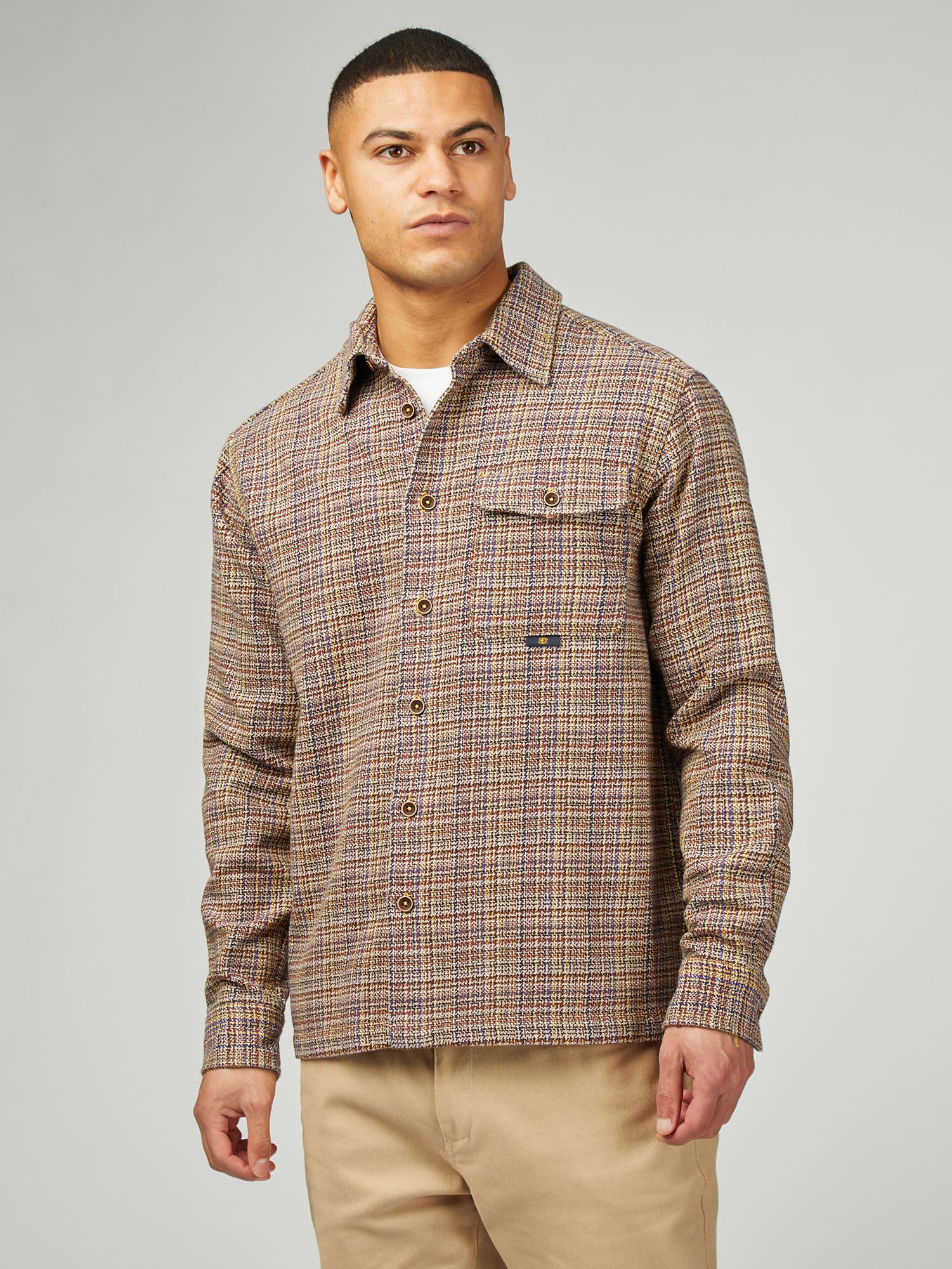 Ben Sherman - Diffused Plain Overshirt - Rust