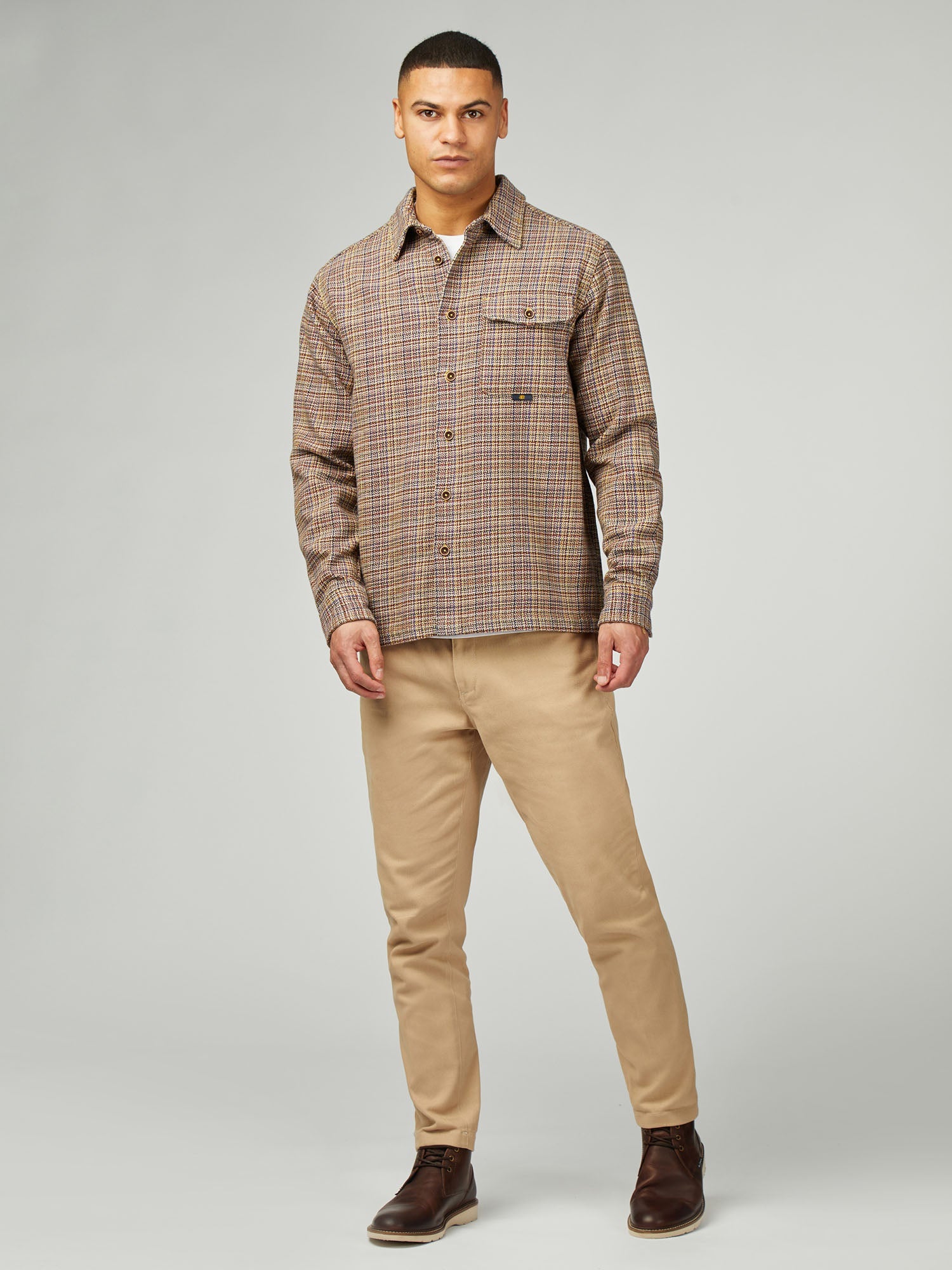 Ben Sherman - Diffused Plain Overshirt - Rust