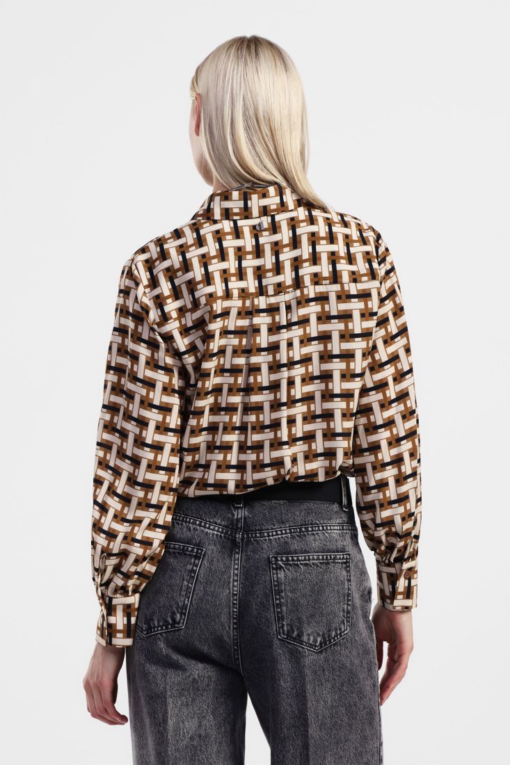 Dixie - Lattice Print Shirt - Tabacco