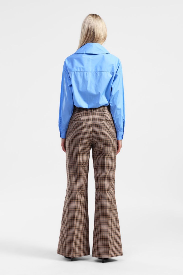 Dixie - Flared Checkered Pant - Moro