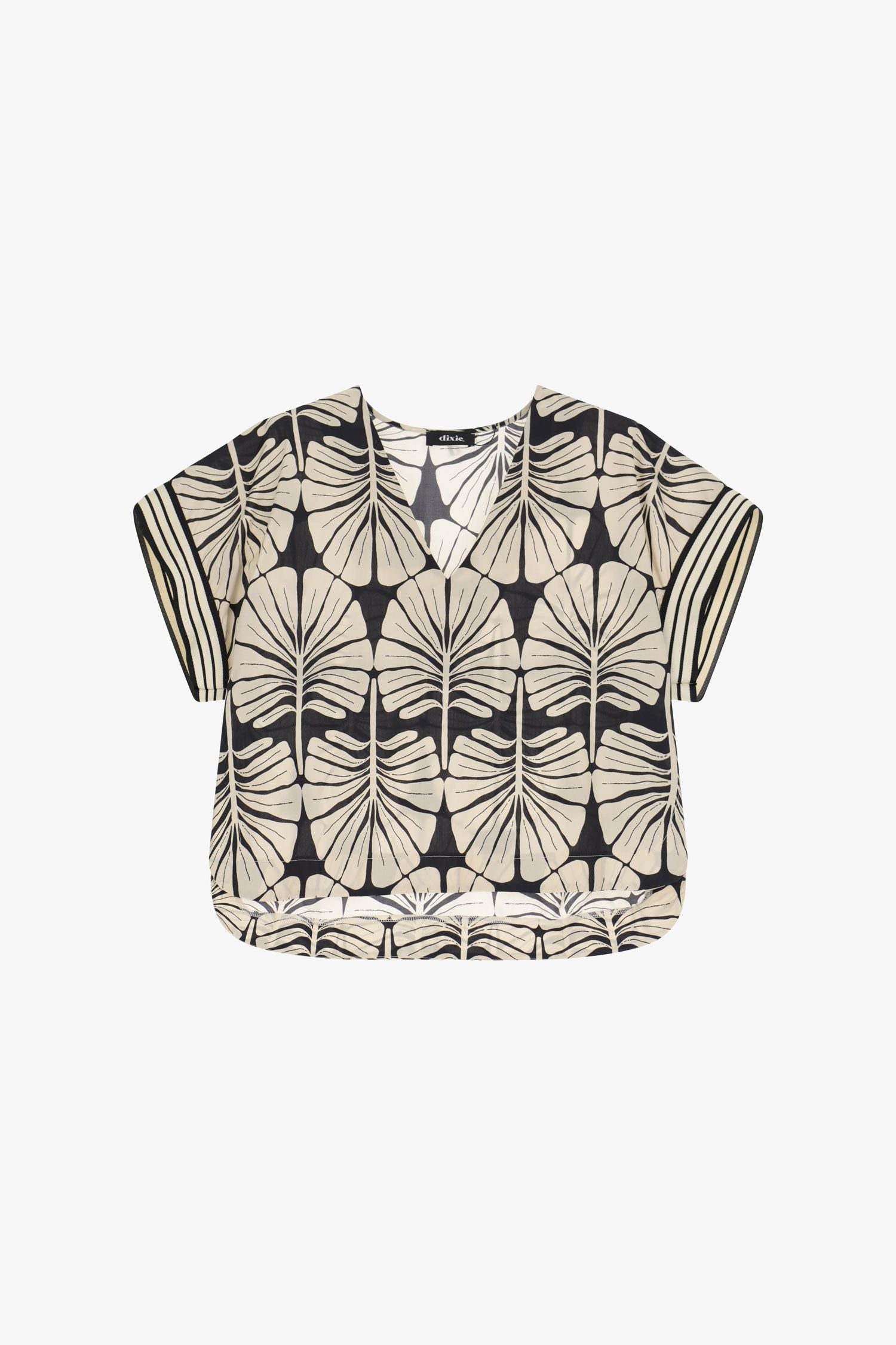 Dixie - Palm Print Tee - Black/White