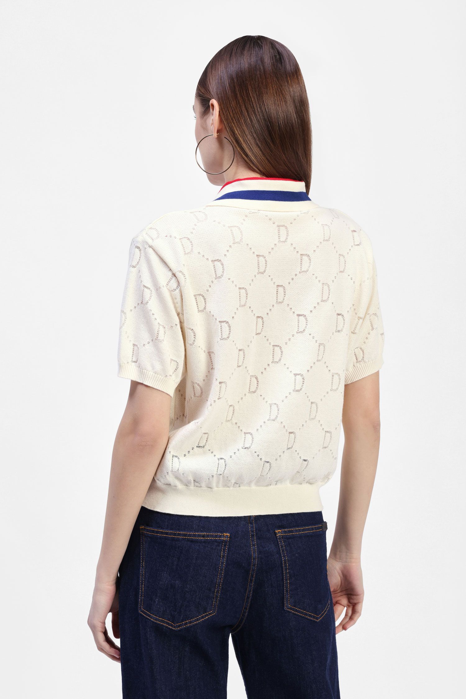 Dixie - Pique Knit Polo - White