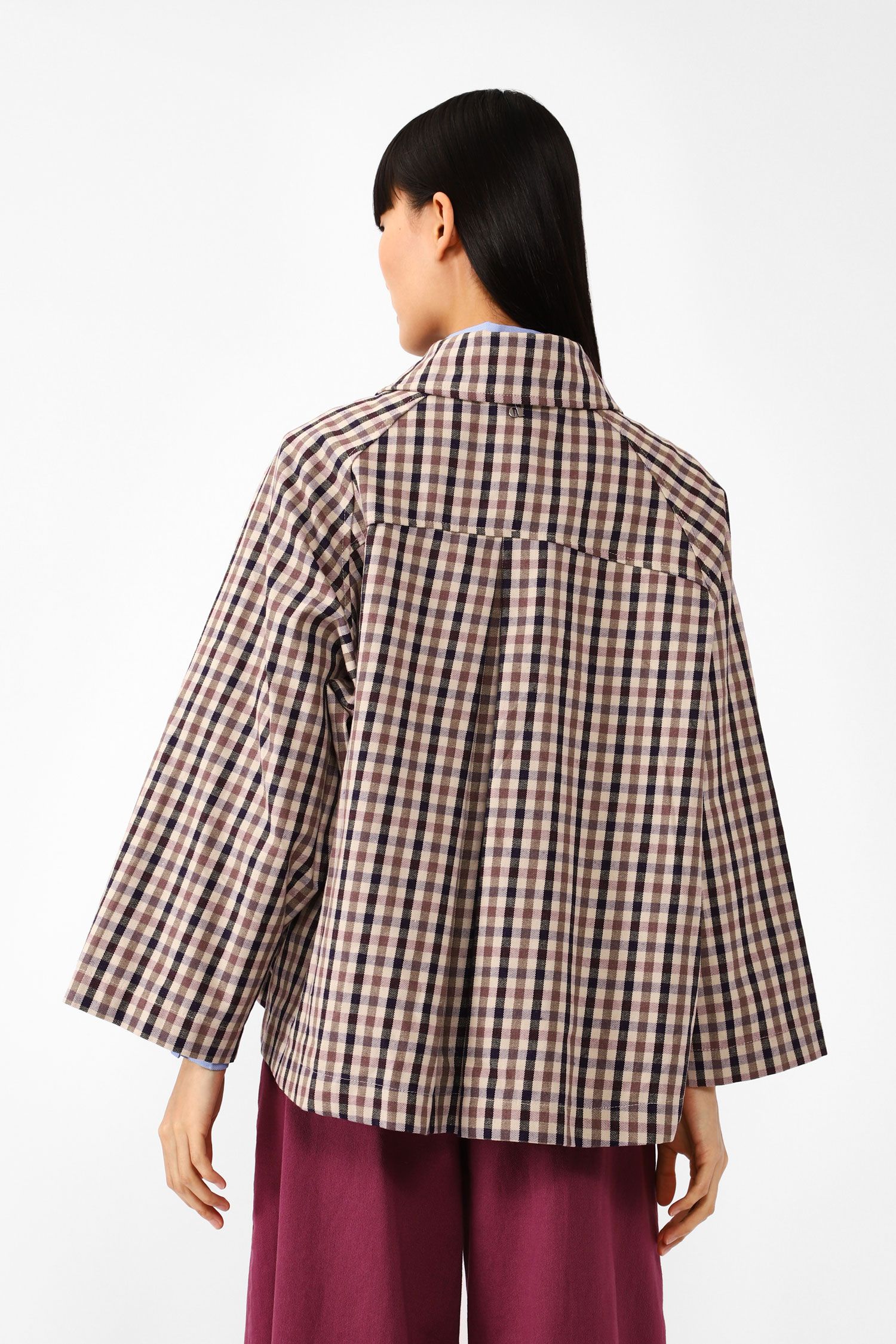 Dixie - Cape Jacket - Liquorice Check