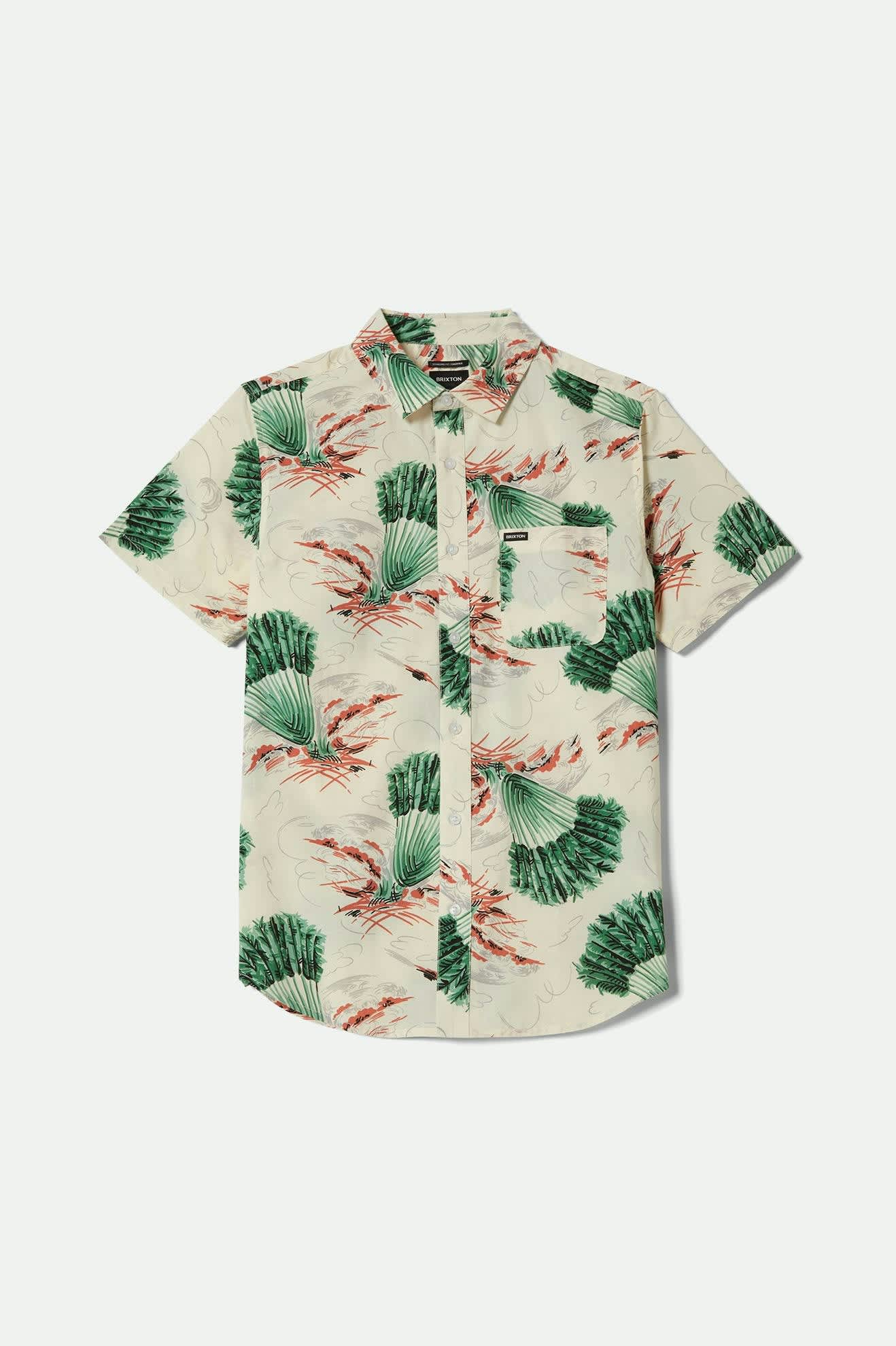 Brixton - Charter Print SS Shirt - Vintage Palm Print