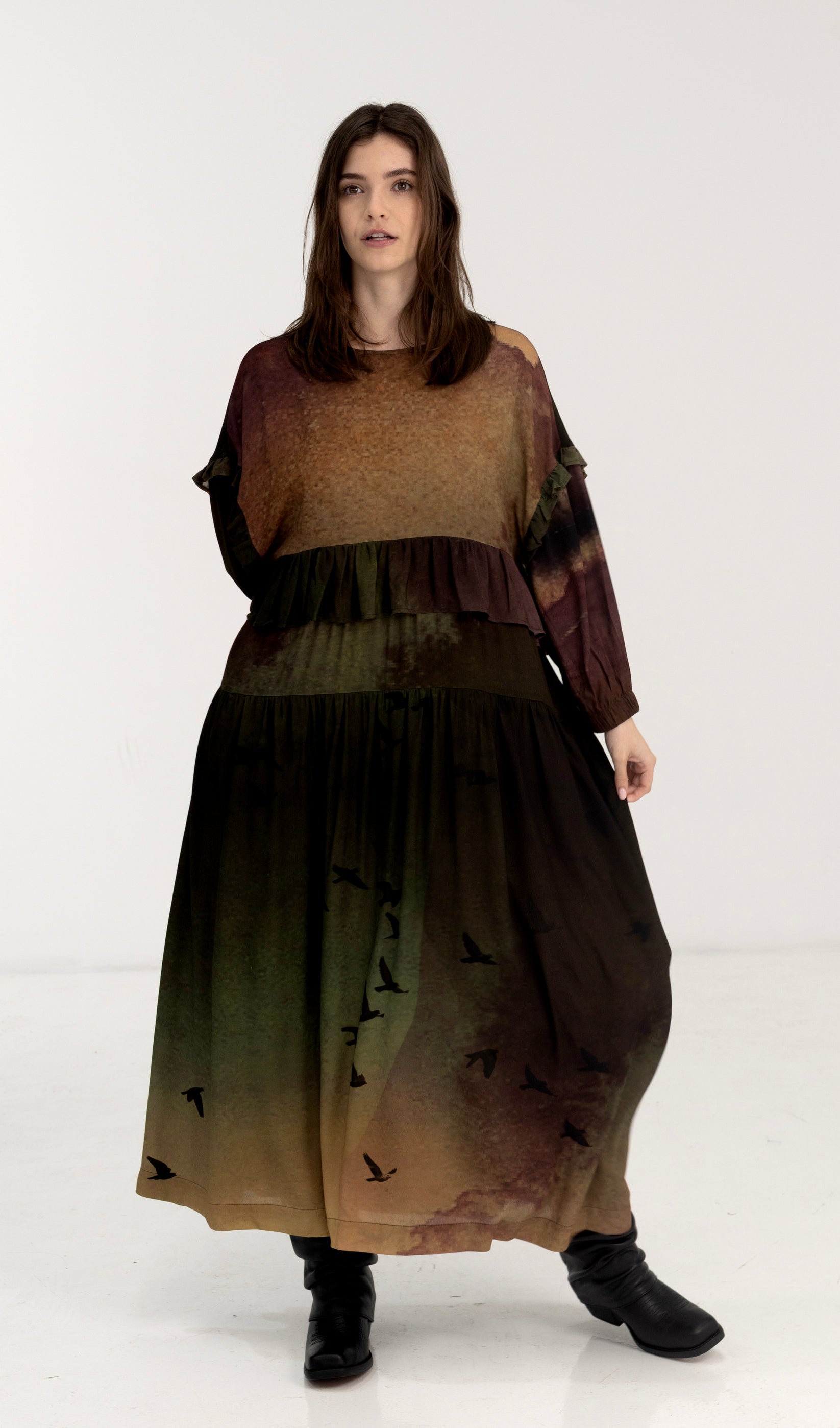 Salasai - Shadow Dress - Rainbird Print
