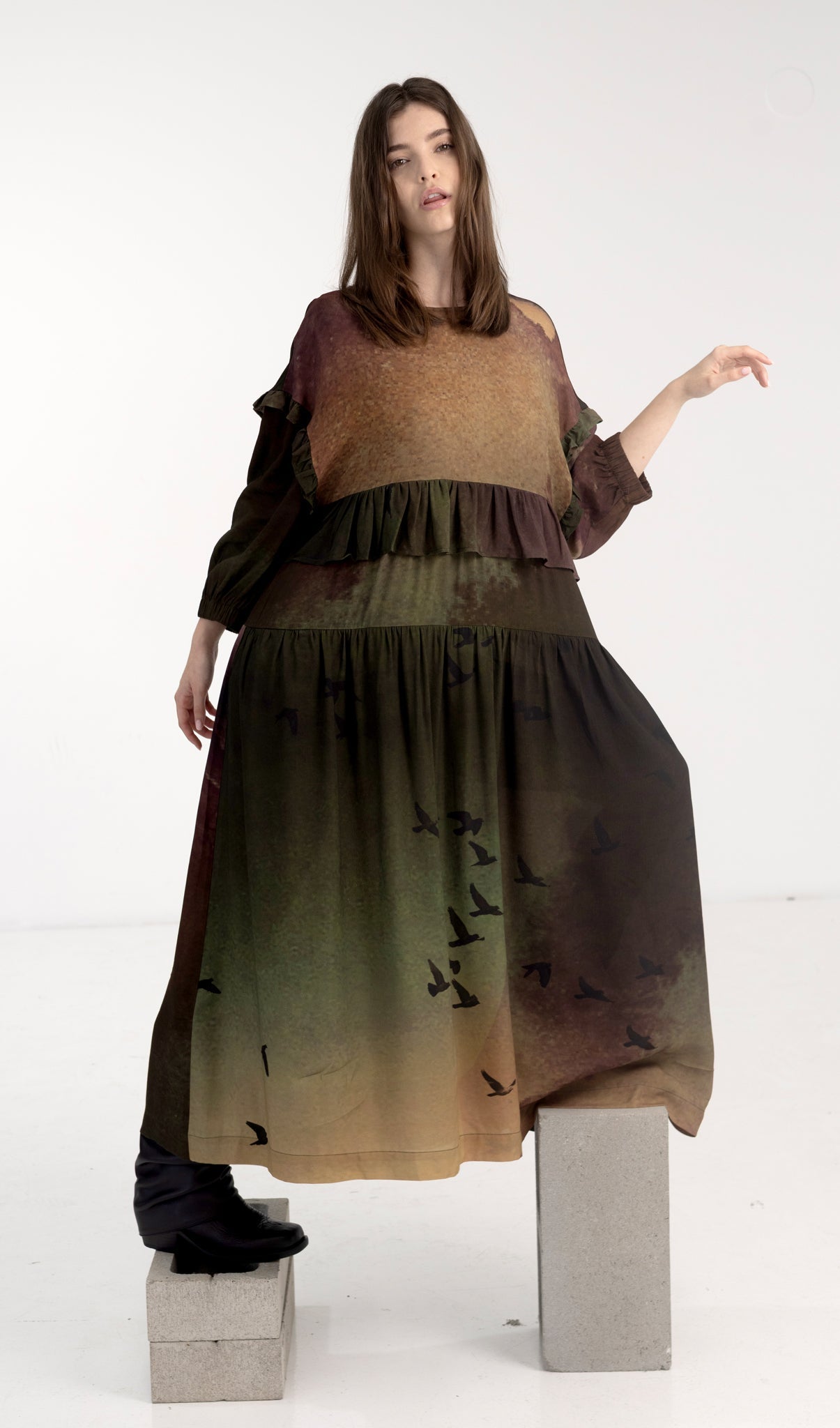 Salasai - Shadow Dress - Rainbird Print