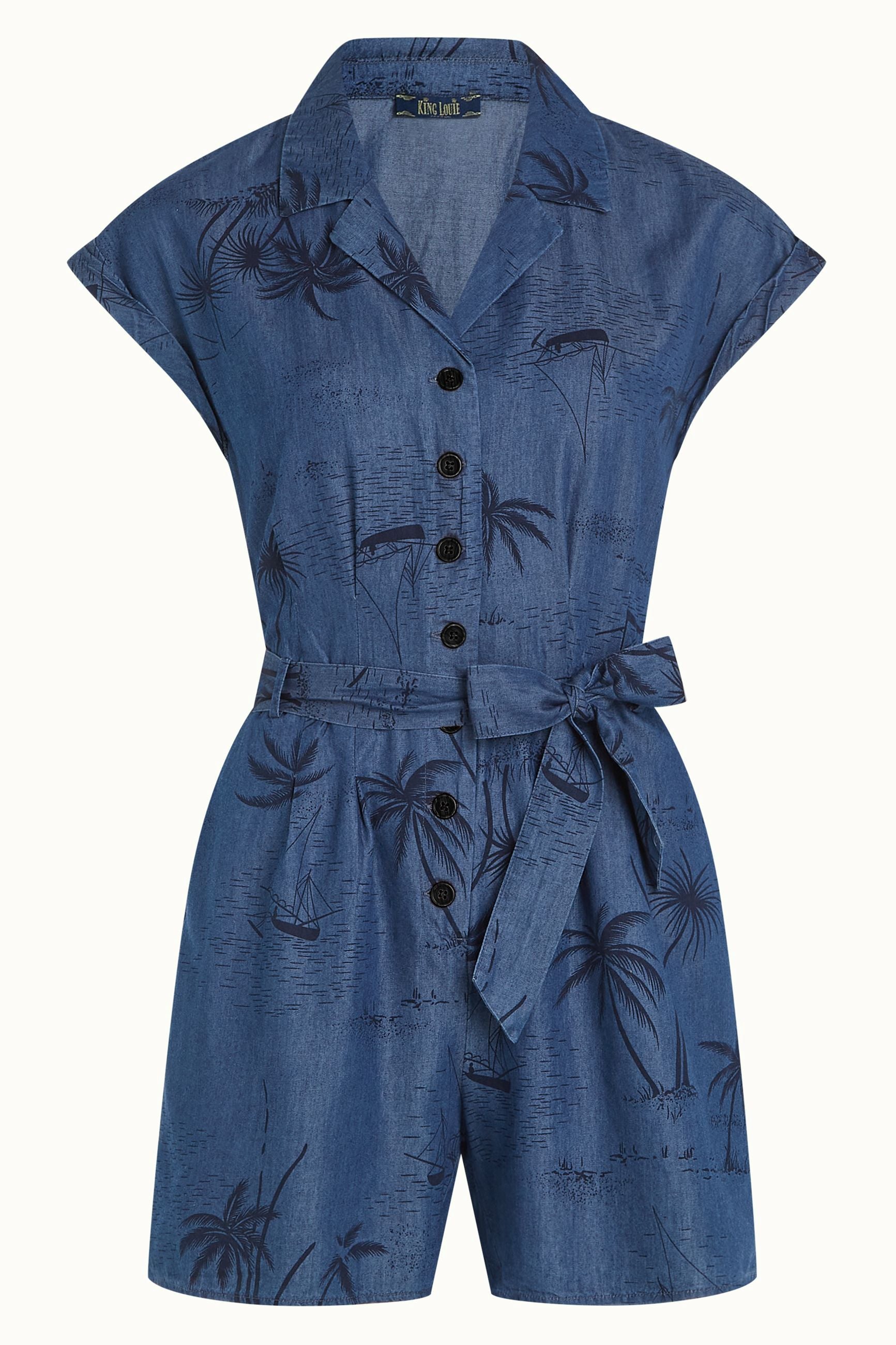 King Louie - Darcy Playsuit Daytrip - Denim Blue