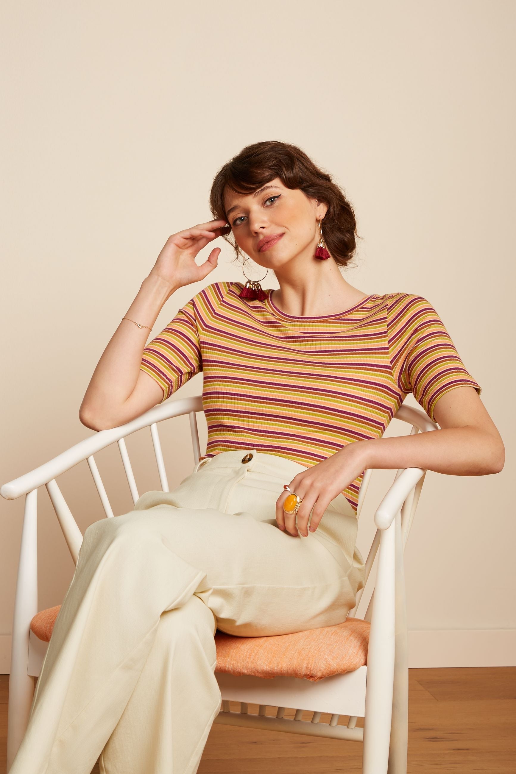 King Louie - Lily Tee Cleo Stripe - Cream