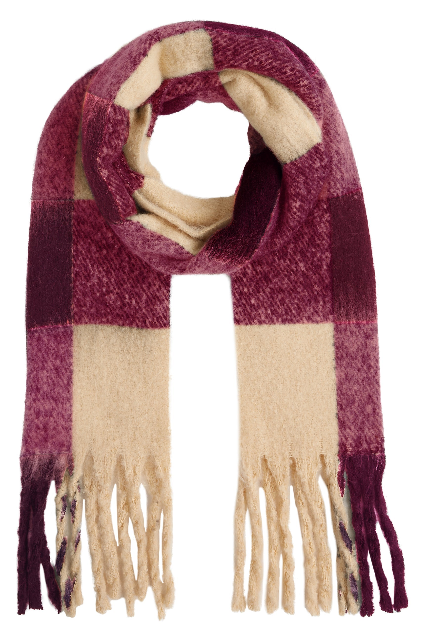 King Louie - Check Scarf Multi - Cabernet Red