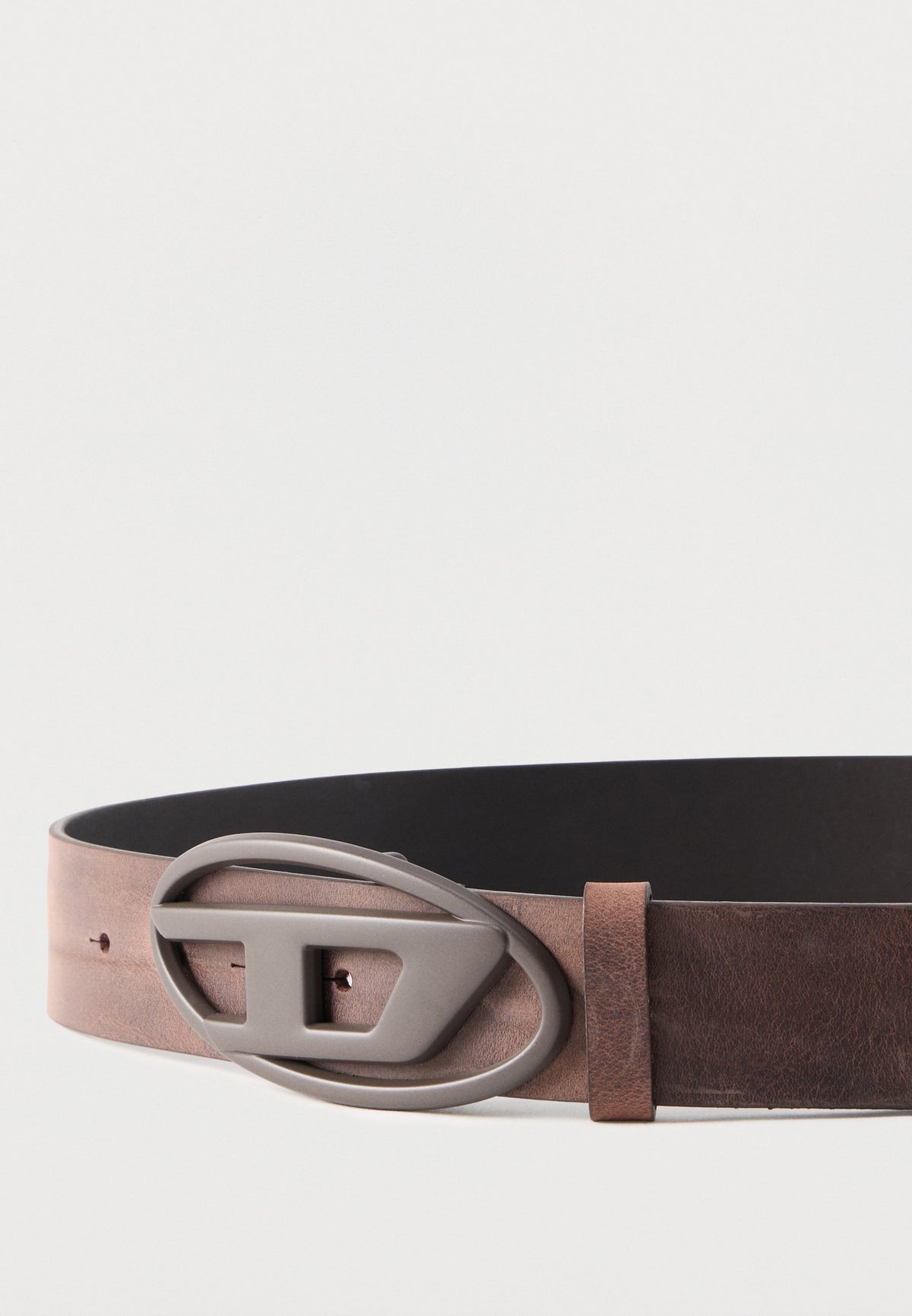 Diesel - B-1DR Matte Oval-D Logo Belt - Brown