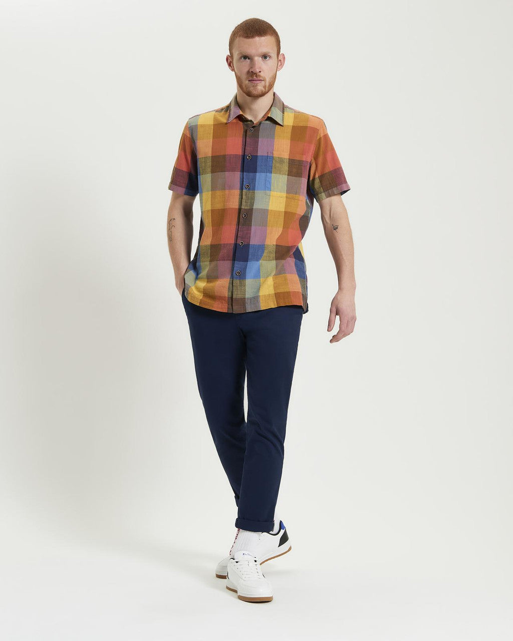 Ben Sherman - Multicolour Check SS Shirt - Sienna