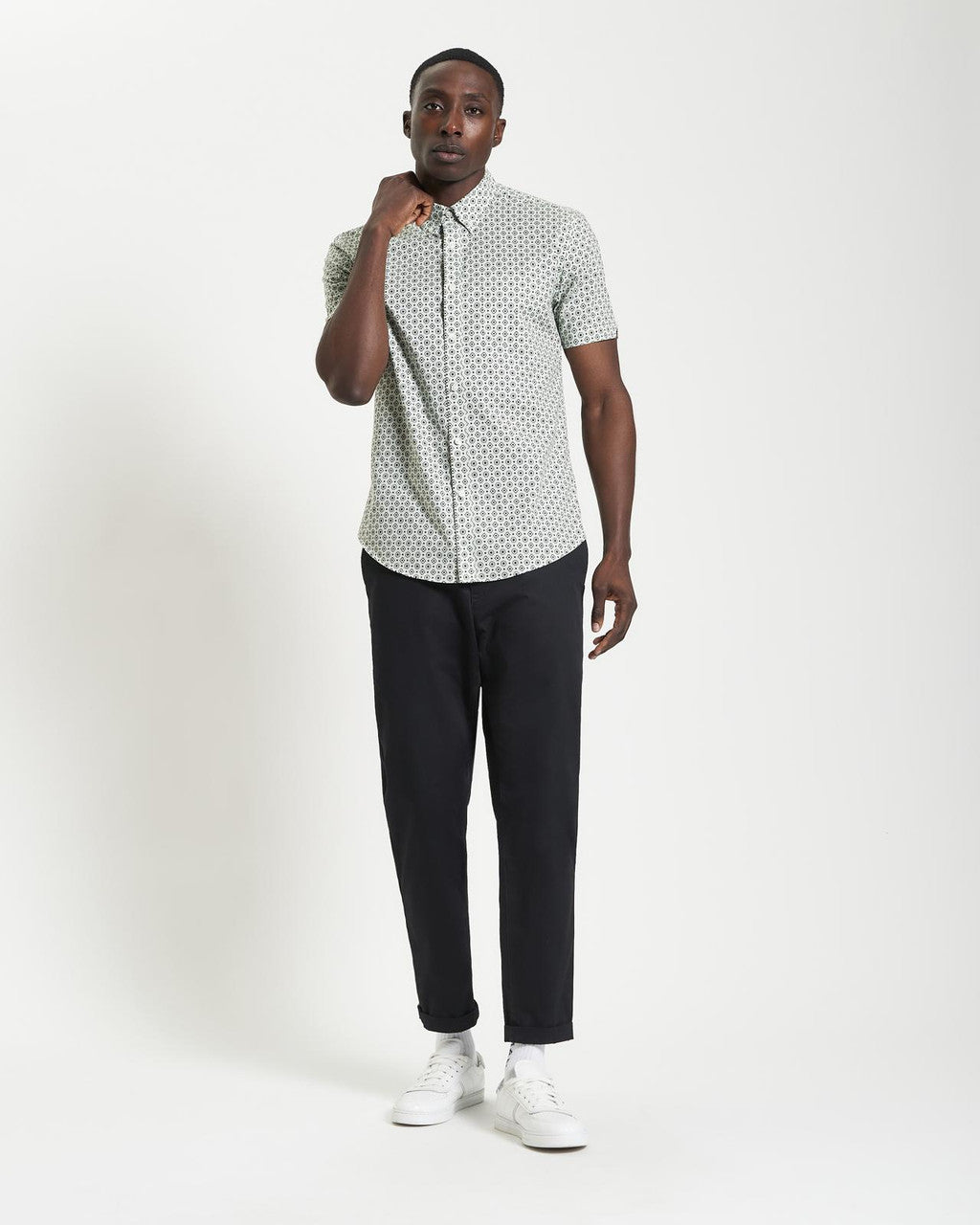 Ben Sherman - Block Geo Print SS Shirt - Light Green