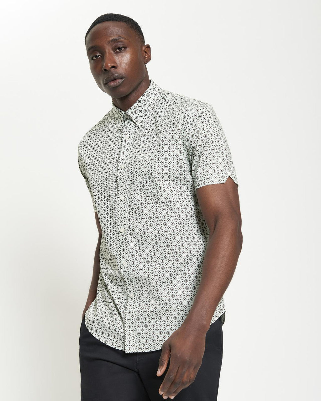 Ben Sherman - Block Geo Print SS Shirt - Light Green