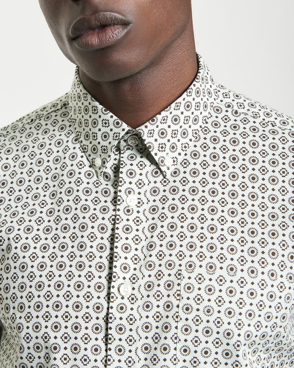 Ben Sherman - Block Geo Print SS Shirt - Light Green