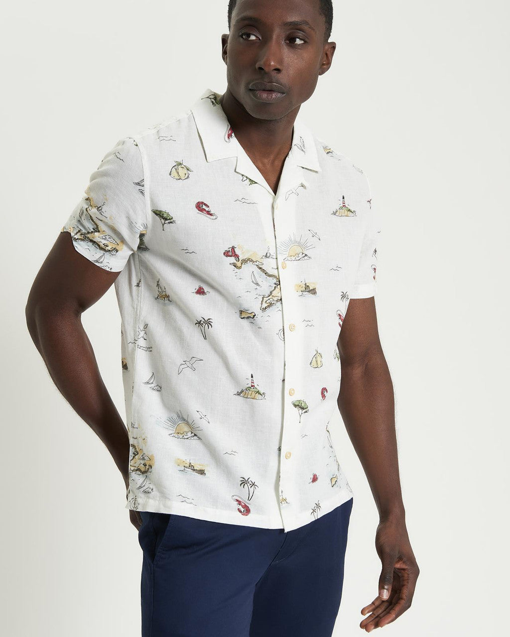Ben Sherman - Brighton To Amalfi Print SS Shirt - Snow White