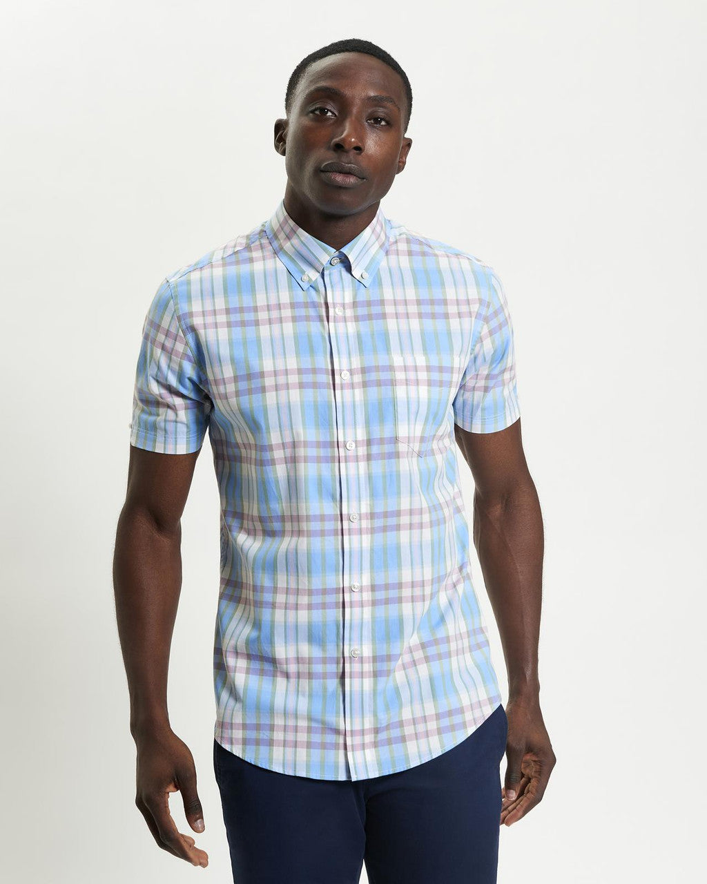 Ben Sherman - Irregular Check SS Shirt - Glacier