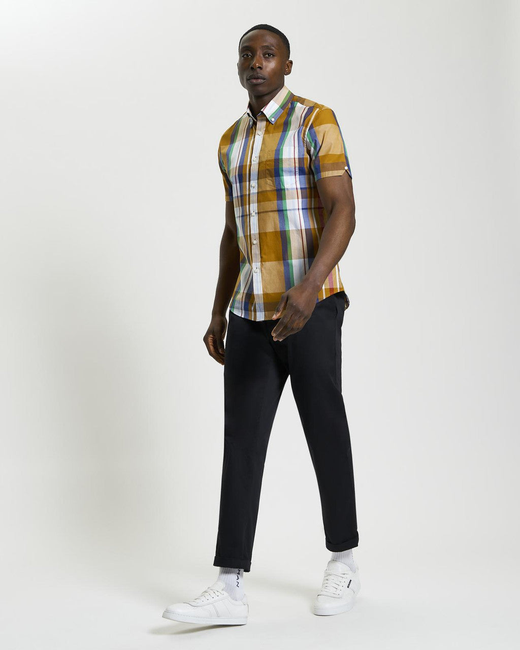 Ben Sherman - Large Madras Check SS Shirt - Caramel