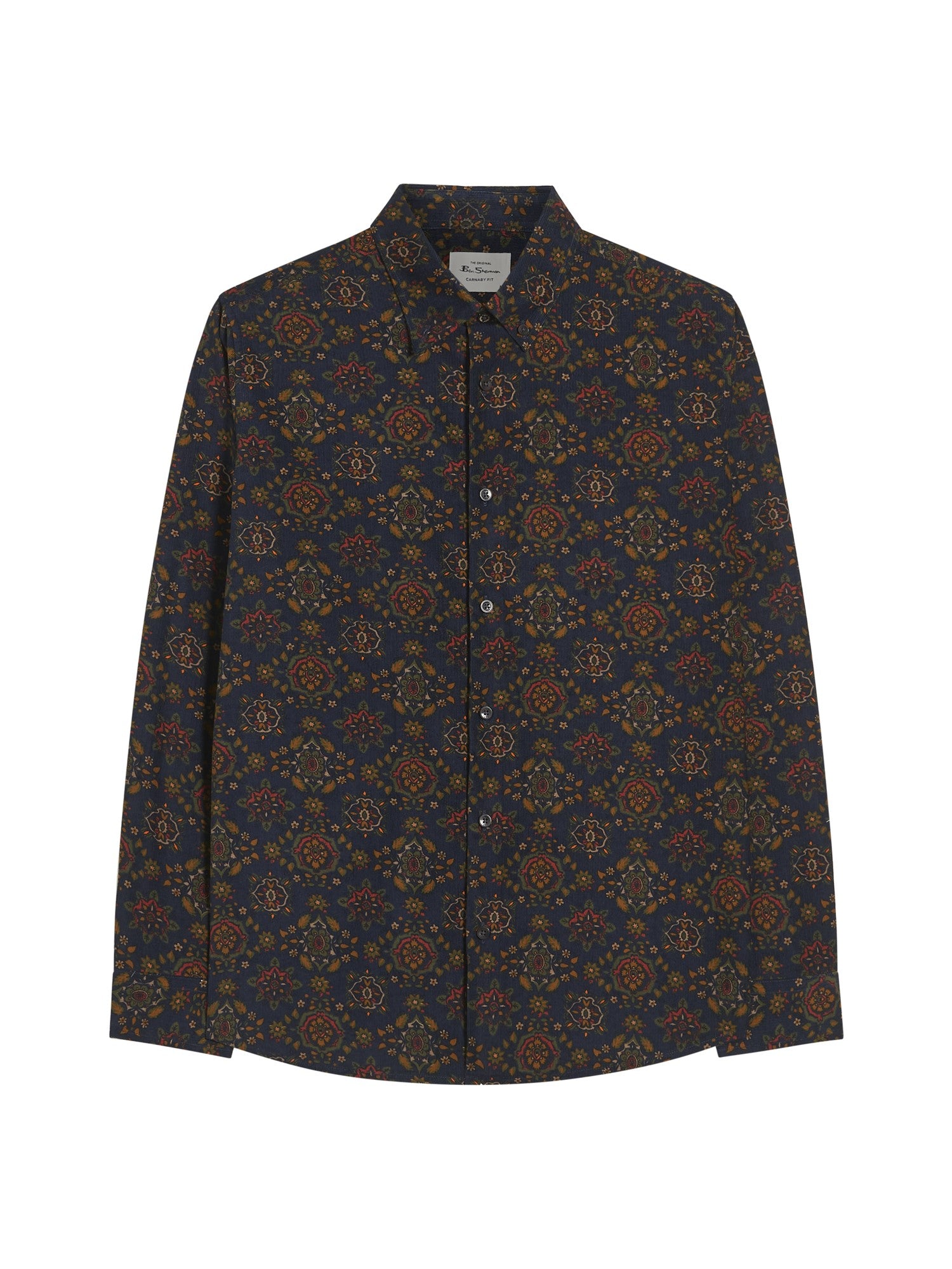 Ben Sherman - Foulard Print Cord LS Shirt - Khaki
