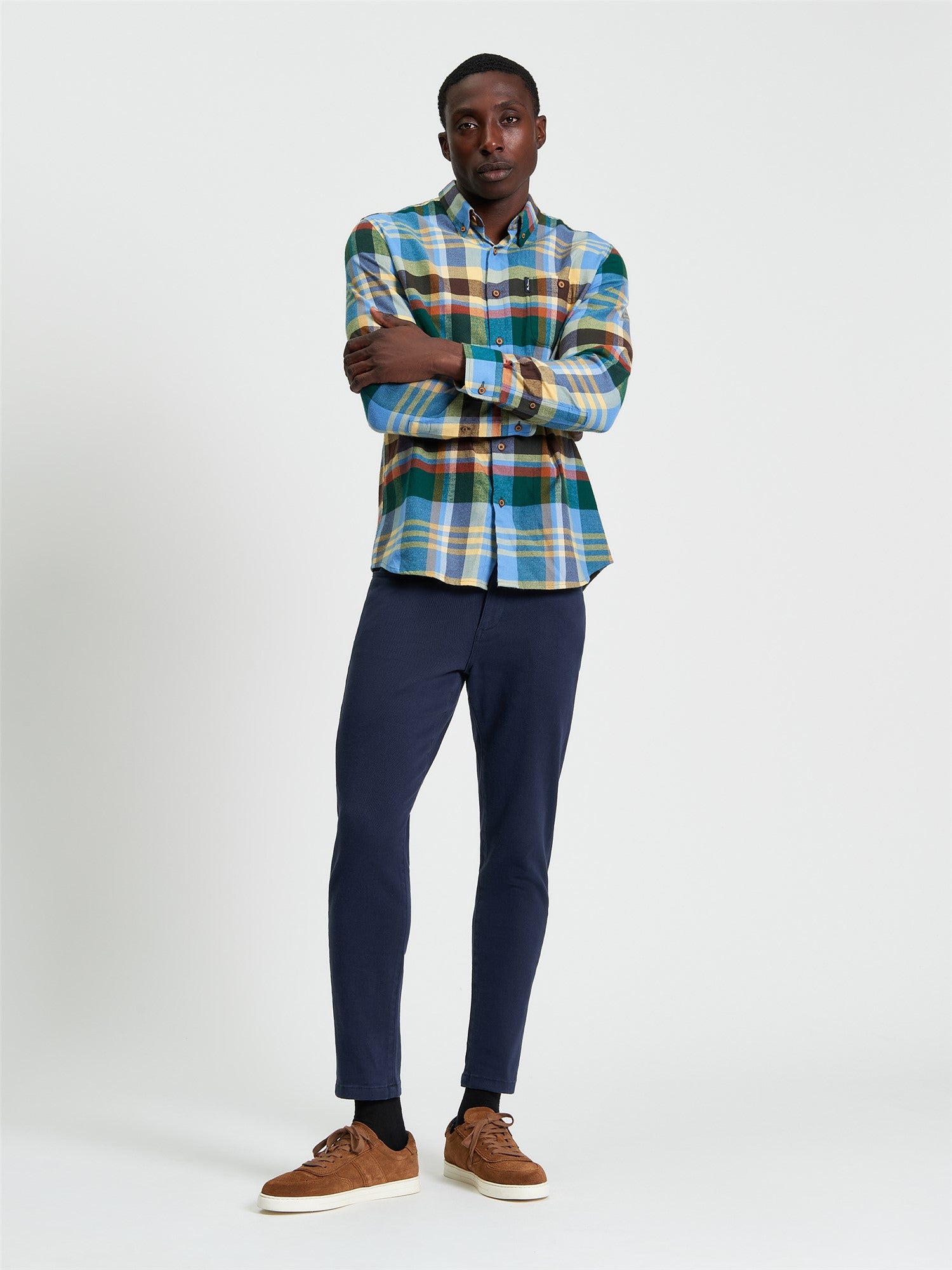 Ben Sherman - Brushed Check LS Shirt - Riviera Blue