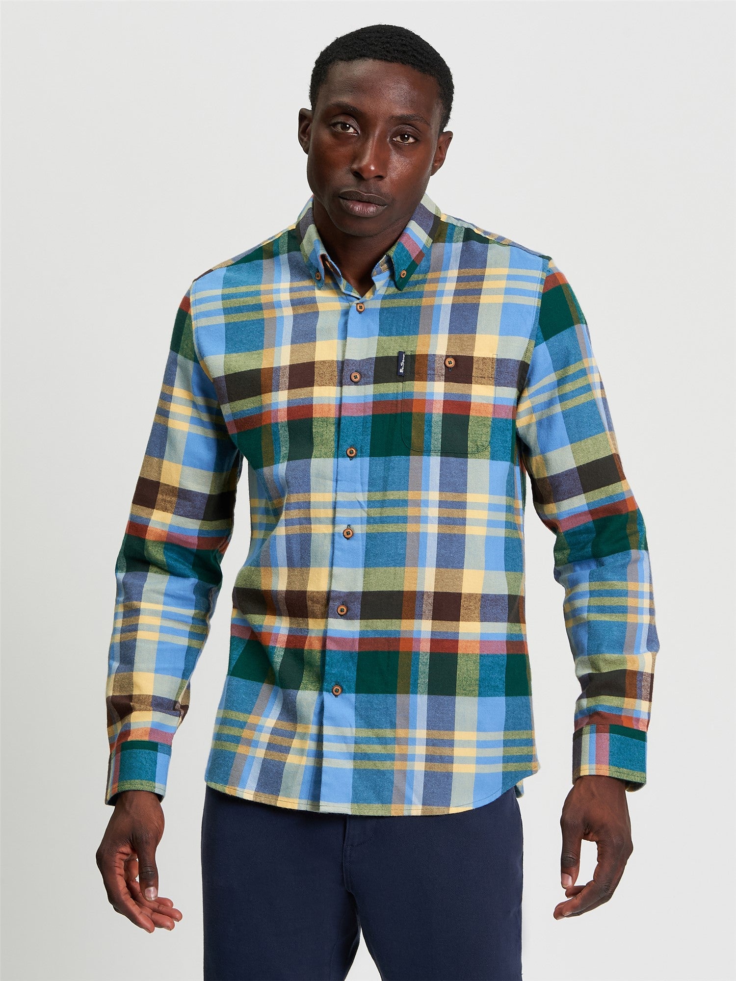 Ben Sherman - Brushed Check LS Shirt - Riviera Blue