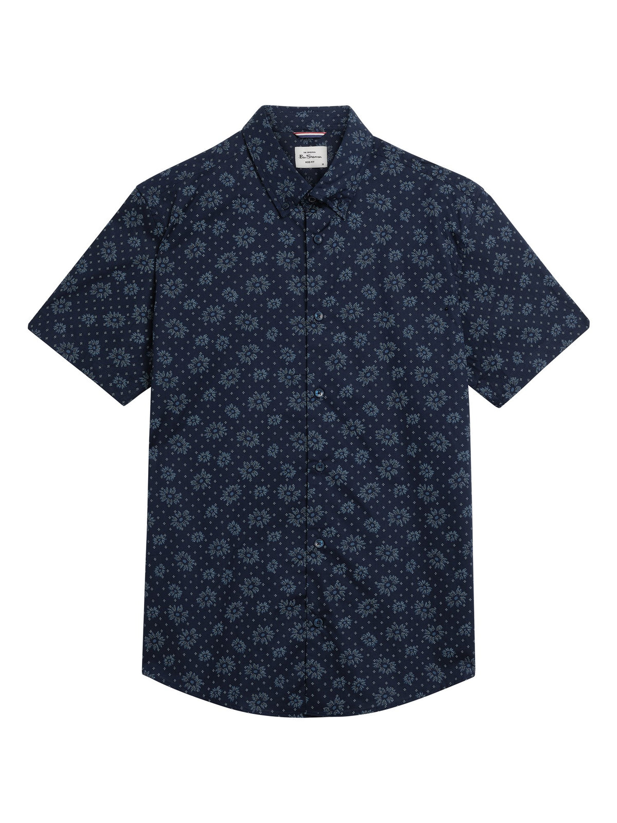 Ben Sherman - Floral Geo Print SS Shirt - Dark Navy