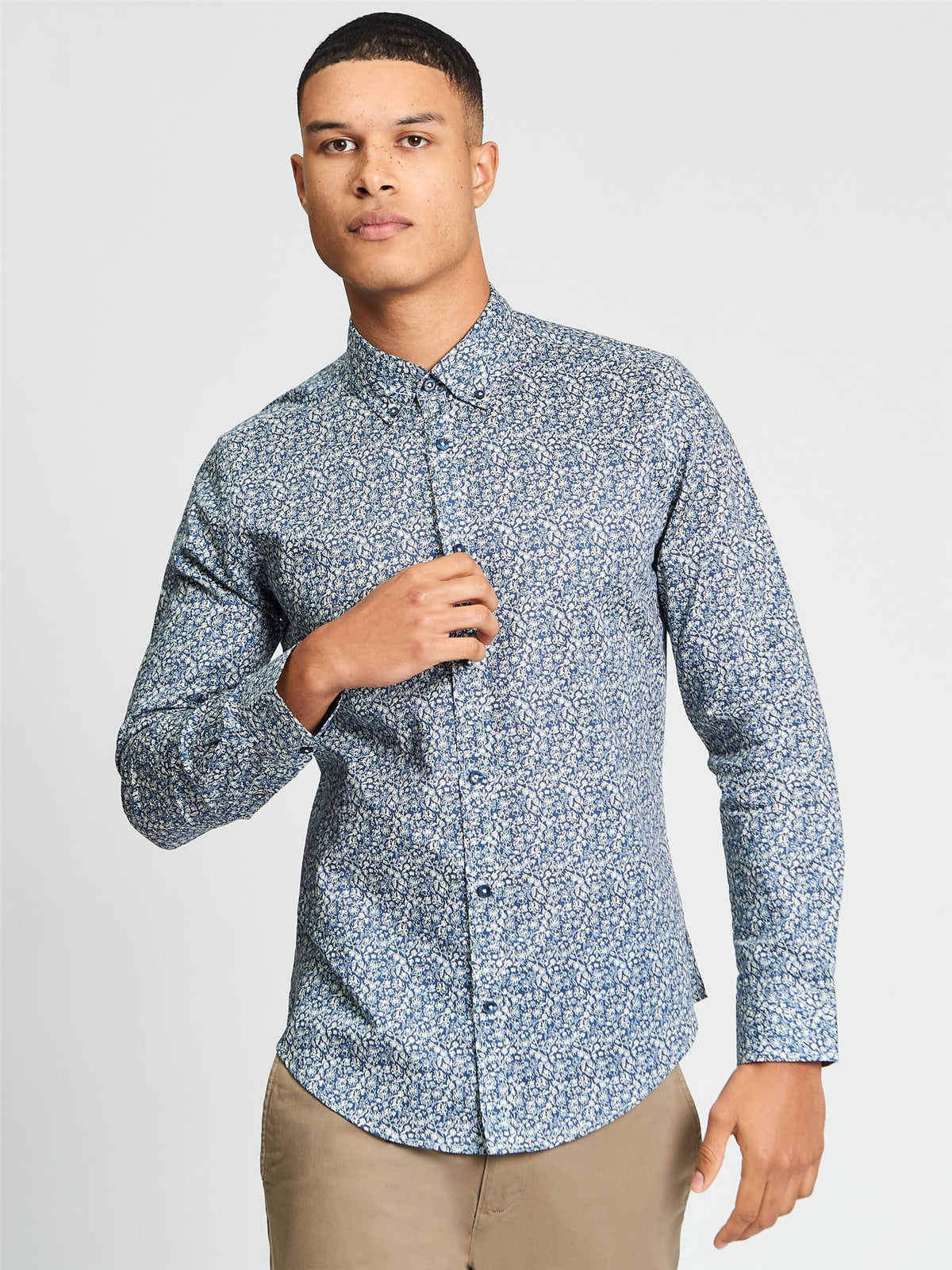 Ben Sherman - Floral Print LS Shirt - Indigo