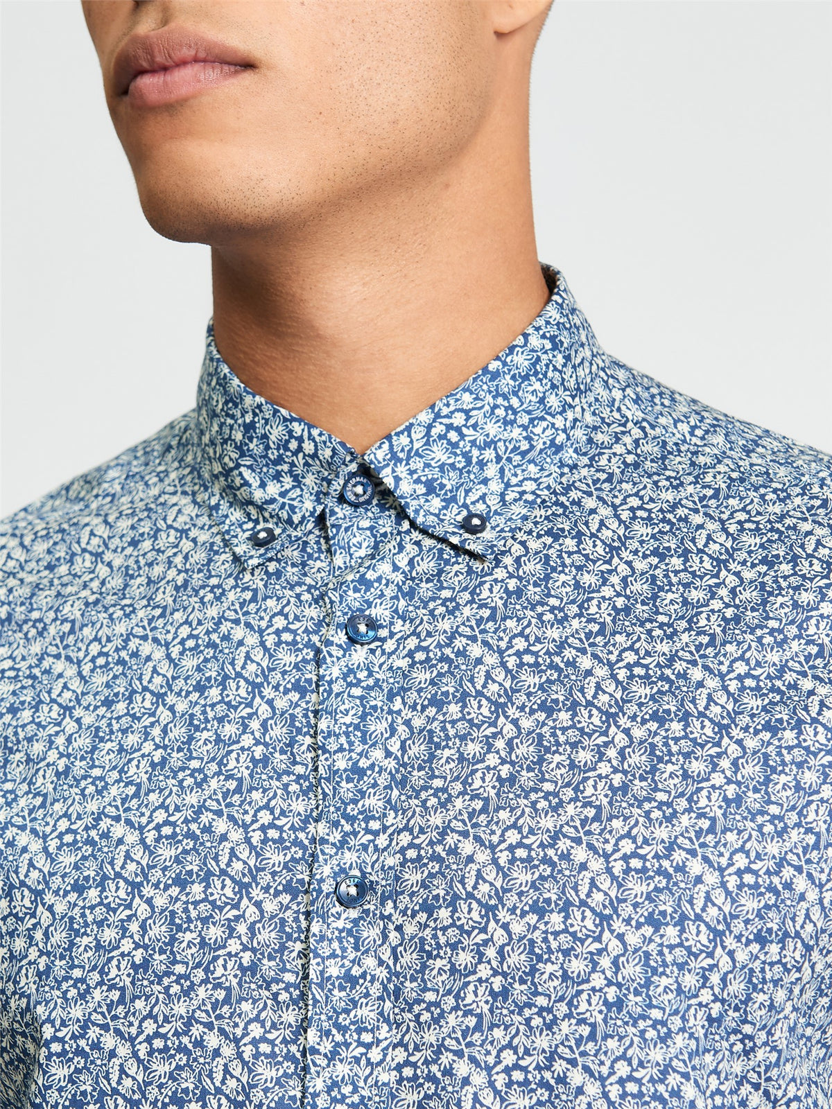 Ben Sherman - Floral Print LS Shirt - Indigo