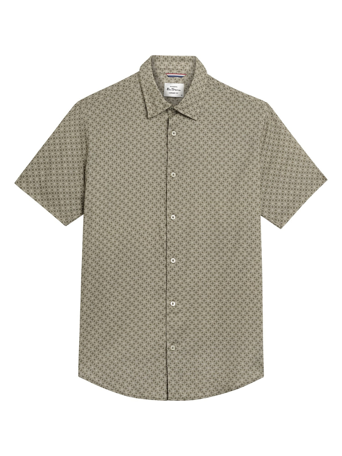 Ben Sherman - Linear Geo Print SS Shirt - Loden