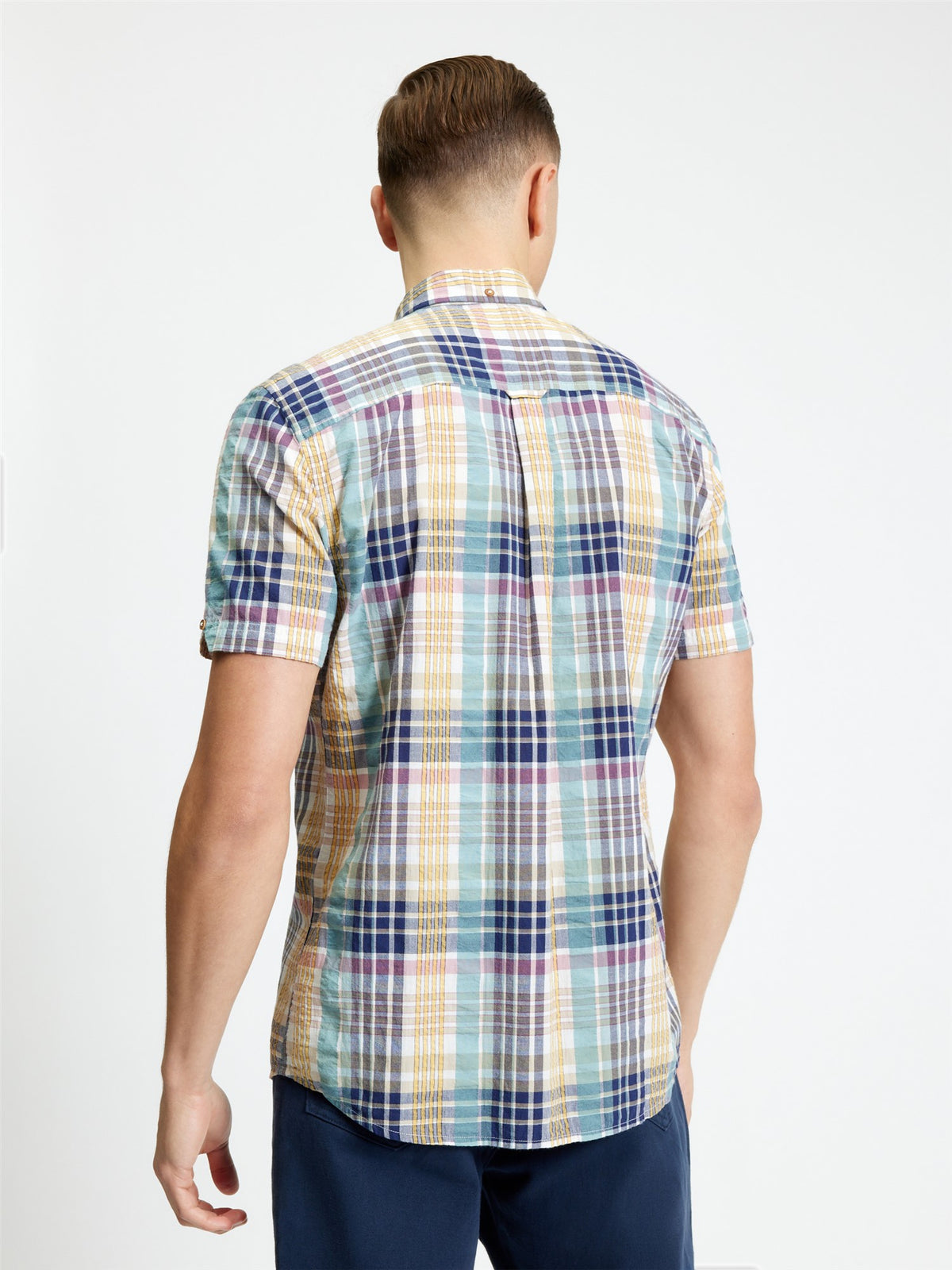 Ben Sherman - Seersucker Check SS Shirt - Aqua