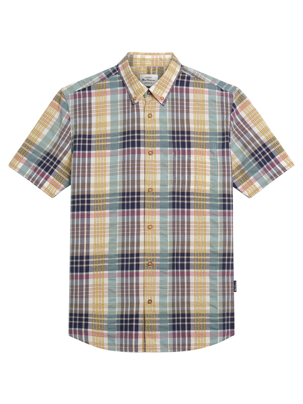 Ben Sherman - Seersucker Check SS Shirt - Aqua