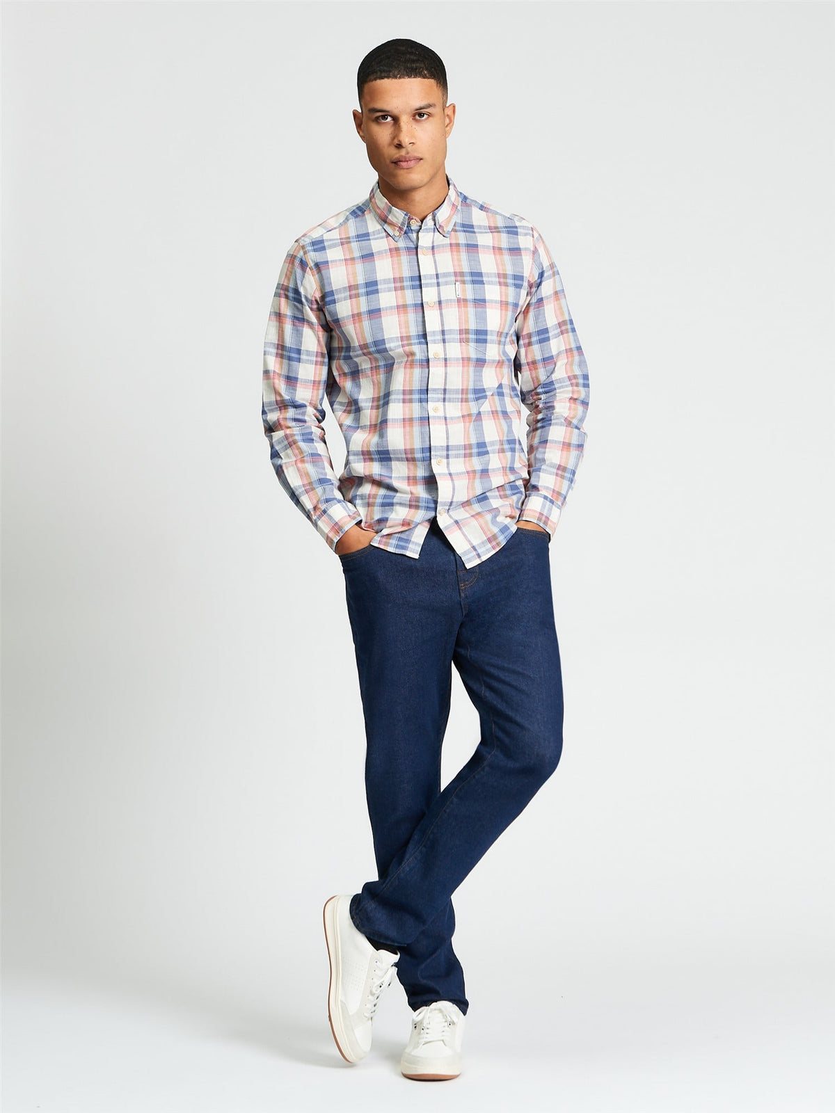Ben Sherman - Irregular Check LS Shirt - Oyster White