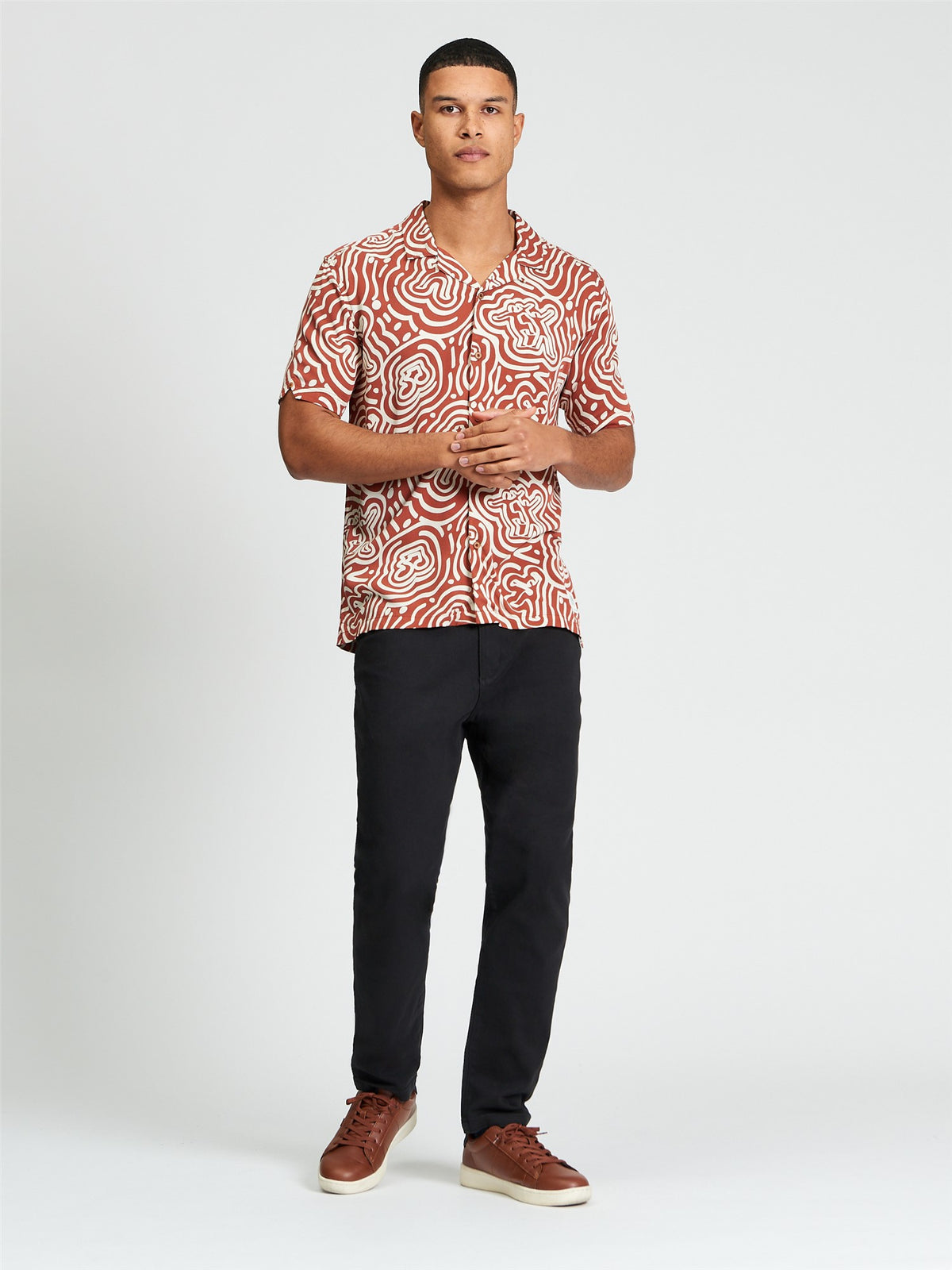 Ben Sherman - Dancer Geo Print SS Shirt - Cinnamon