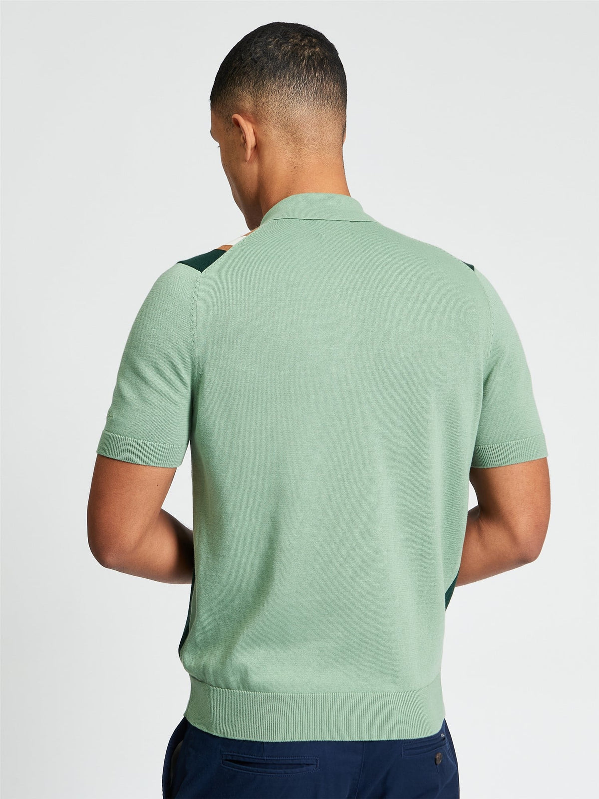 Ben Sherman - Vertical Stripe Knitted Polo - Sage