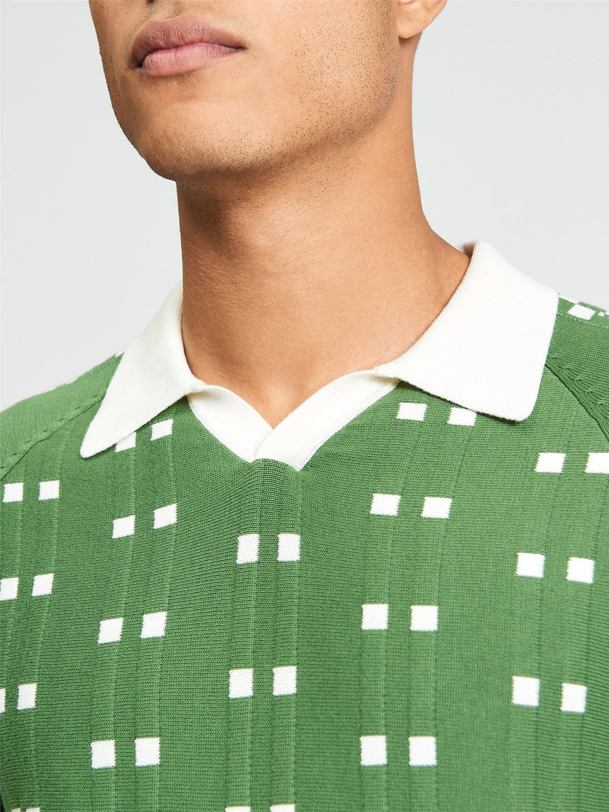 Ben Sherman - Retro Sport Open Neck Knitted Polo - Fraser Green