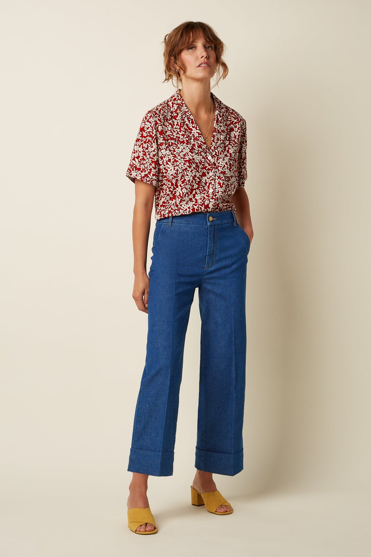 King Louie - Elsie Blouse Paradise - Chili Red