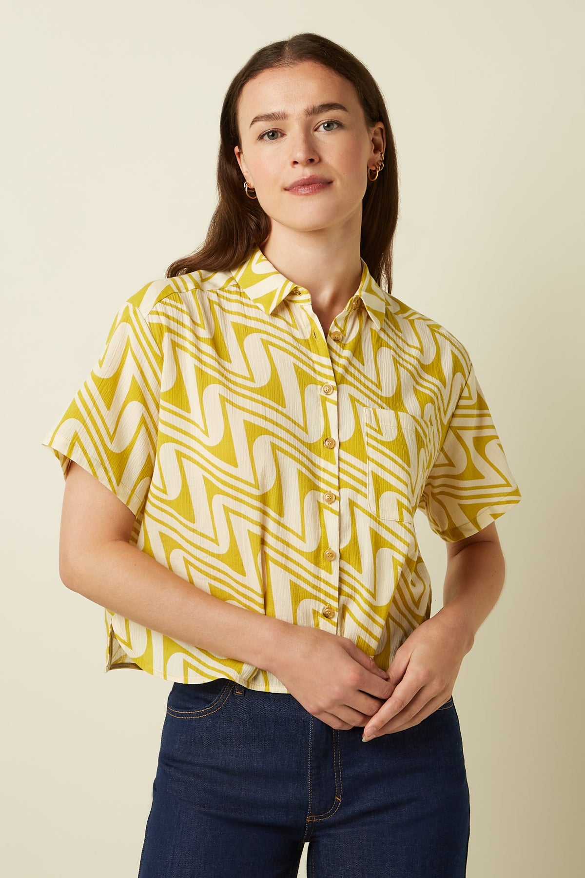 King Louie - Evelina Blouse Laguna Woven - Spring Yellow
