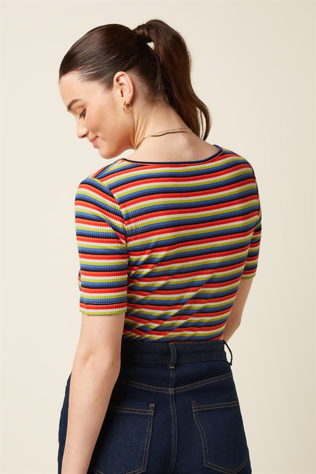 King Louie - Carice V-Neck Top Samui Stripe - Bluing
