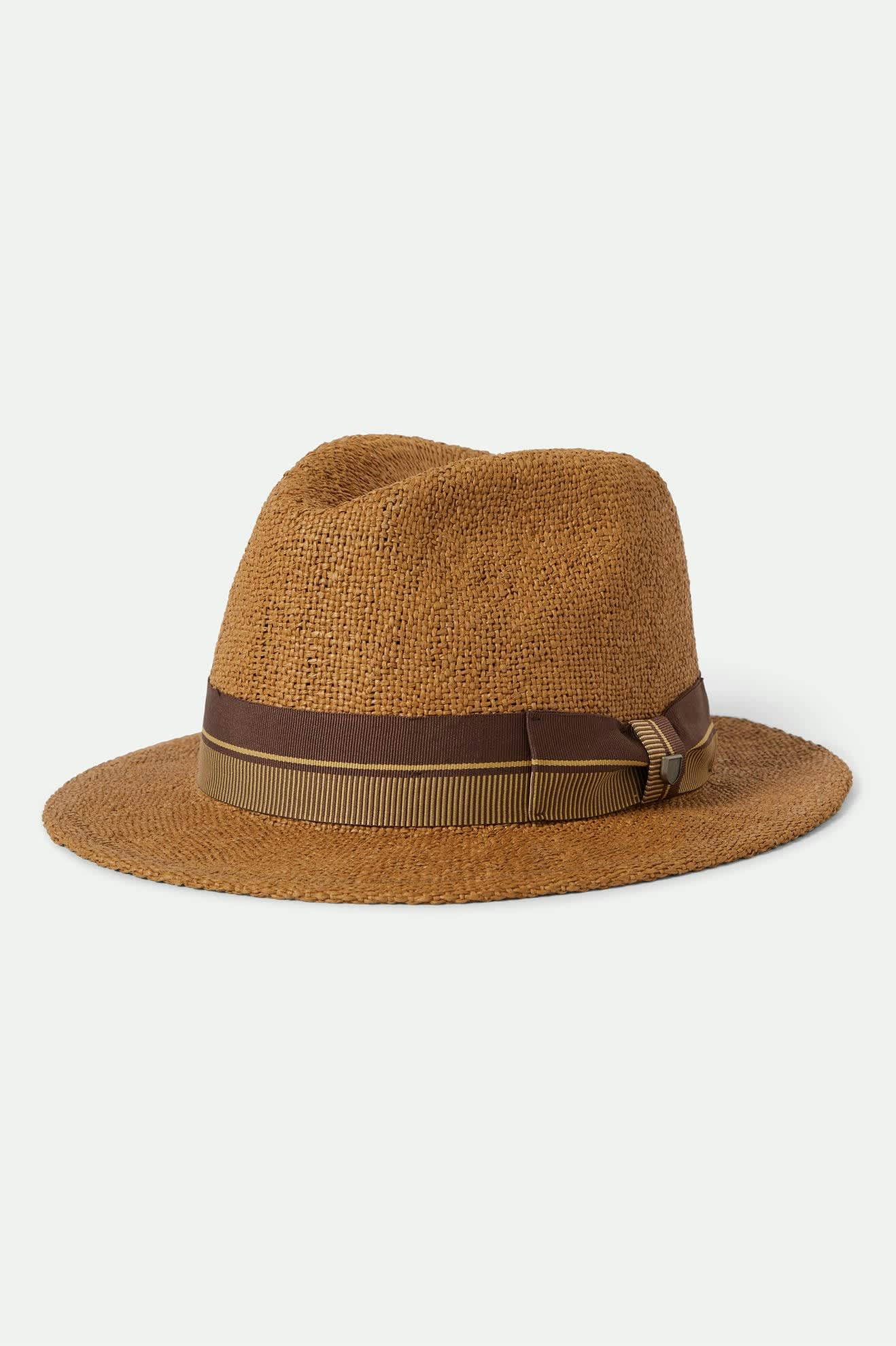 Brixton - Roma Straw Fedora - Coffee