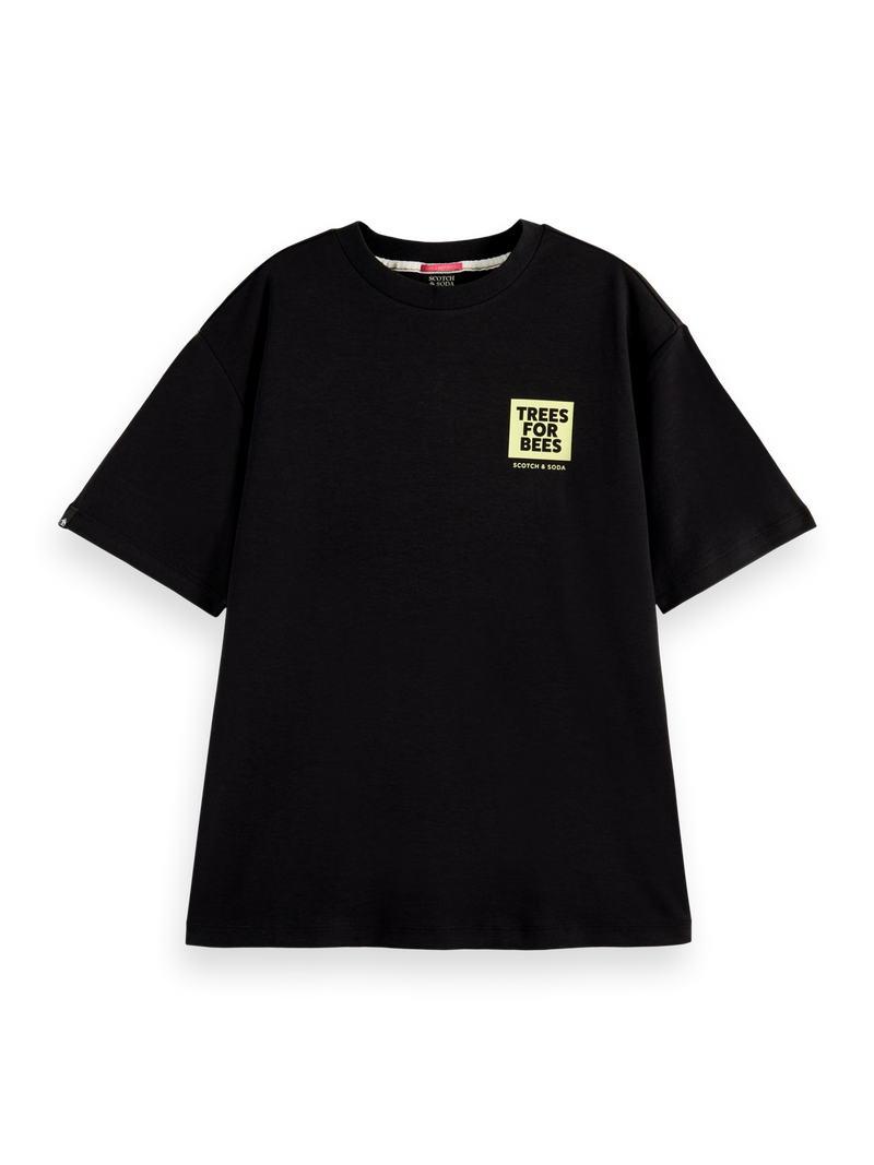 Maison Scotch - Loose Fit Bee-Free Graphic Tee - Black