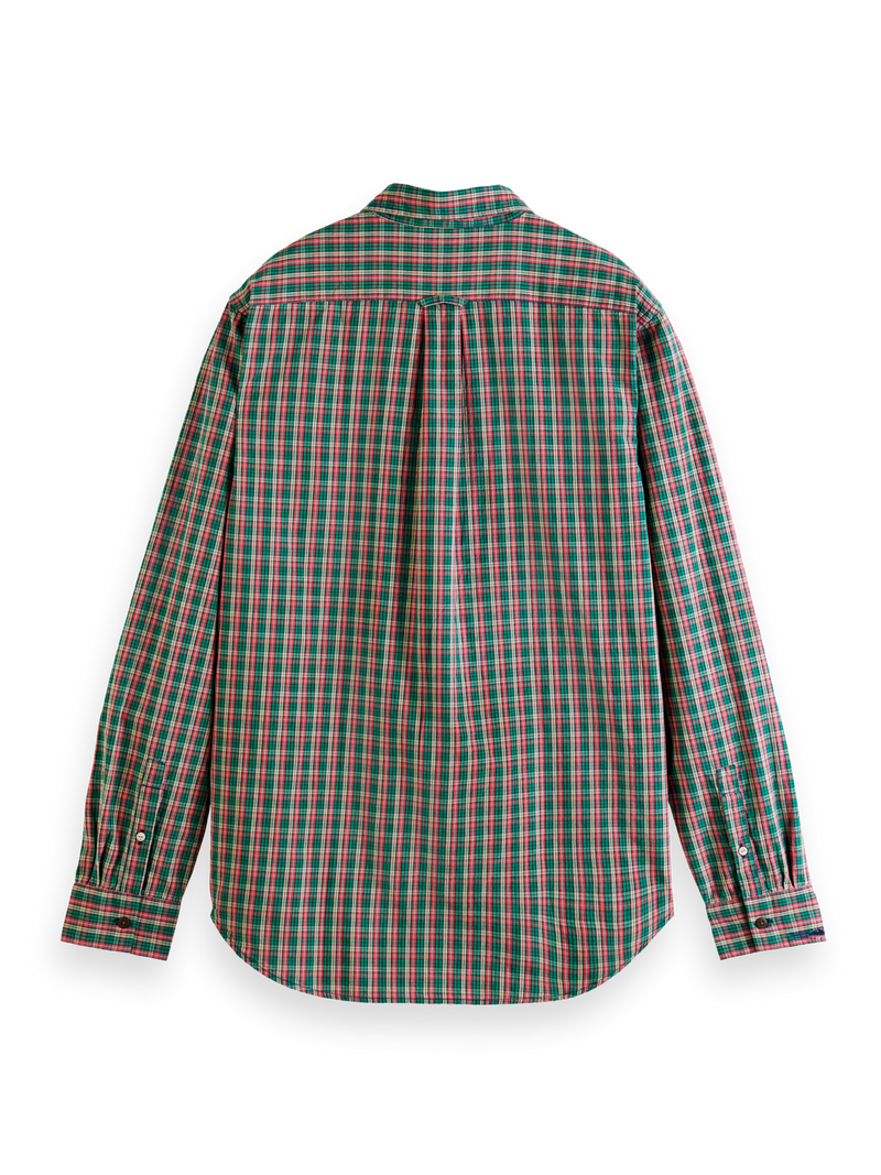 Scotch & Soda - Regular Fit Check Poplin Shirt - Green/Red/Tan