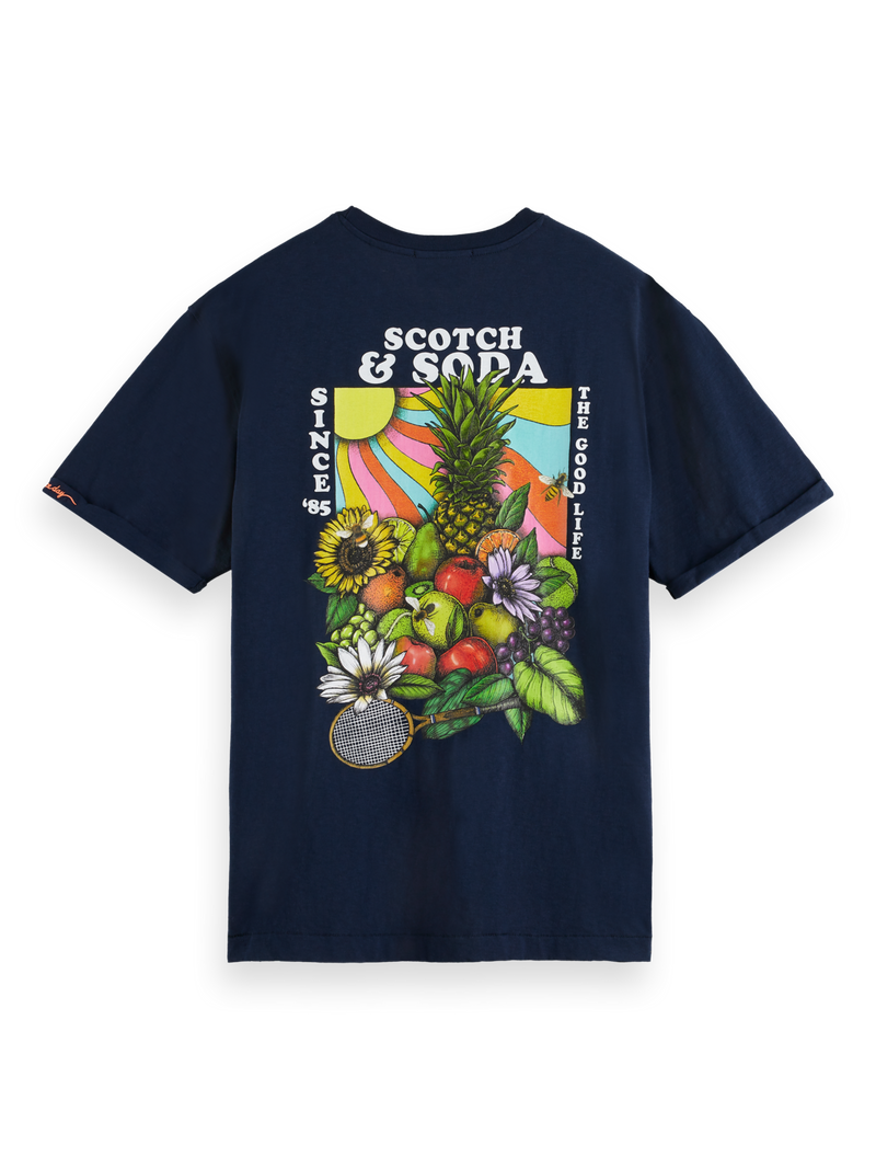 Scotch & Soda - Relaxed Fit Artwork Tee - Navy