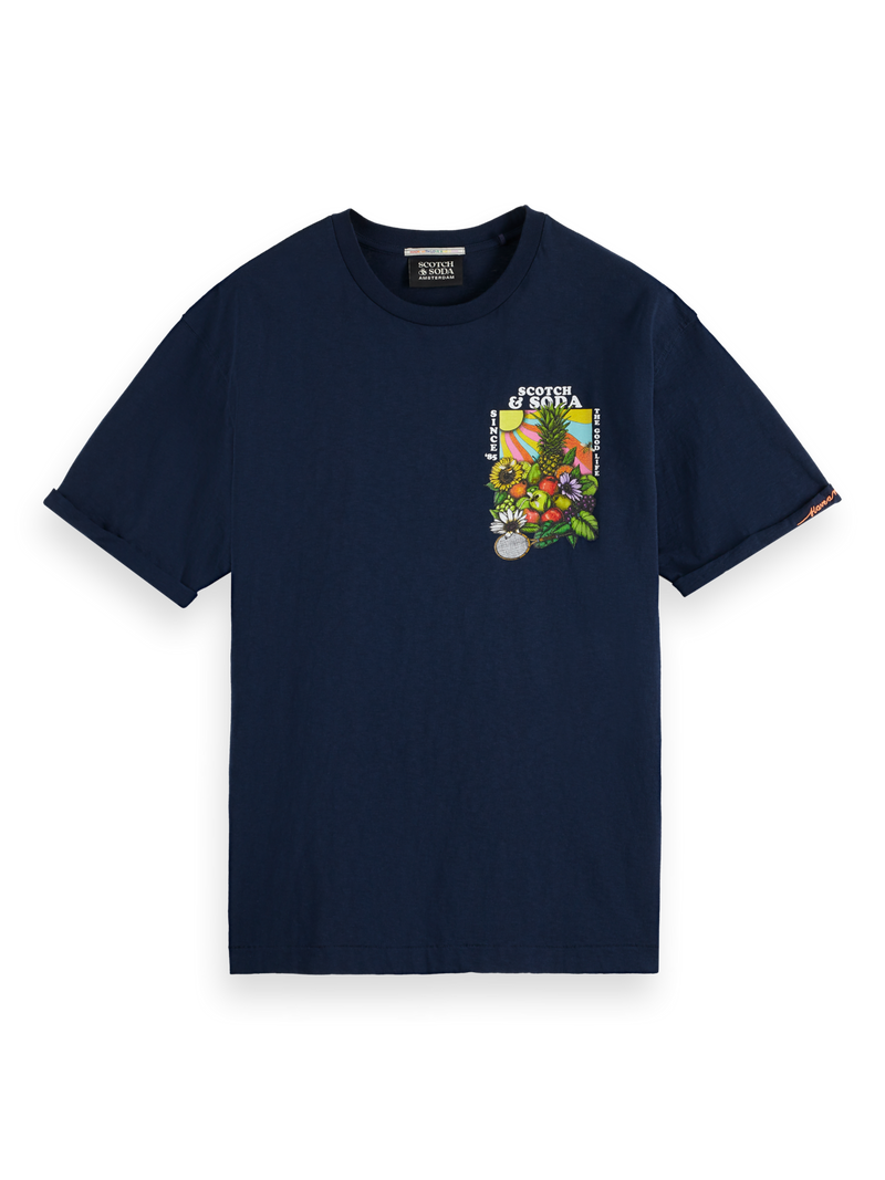 Scotch & Soda - Relaxed Fit Artwork Tee - Navy