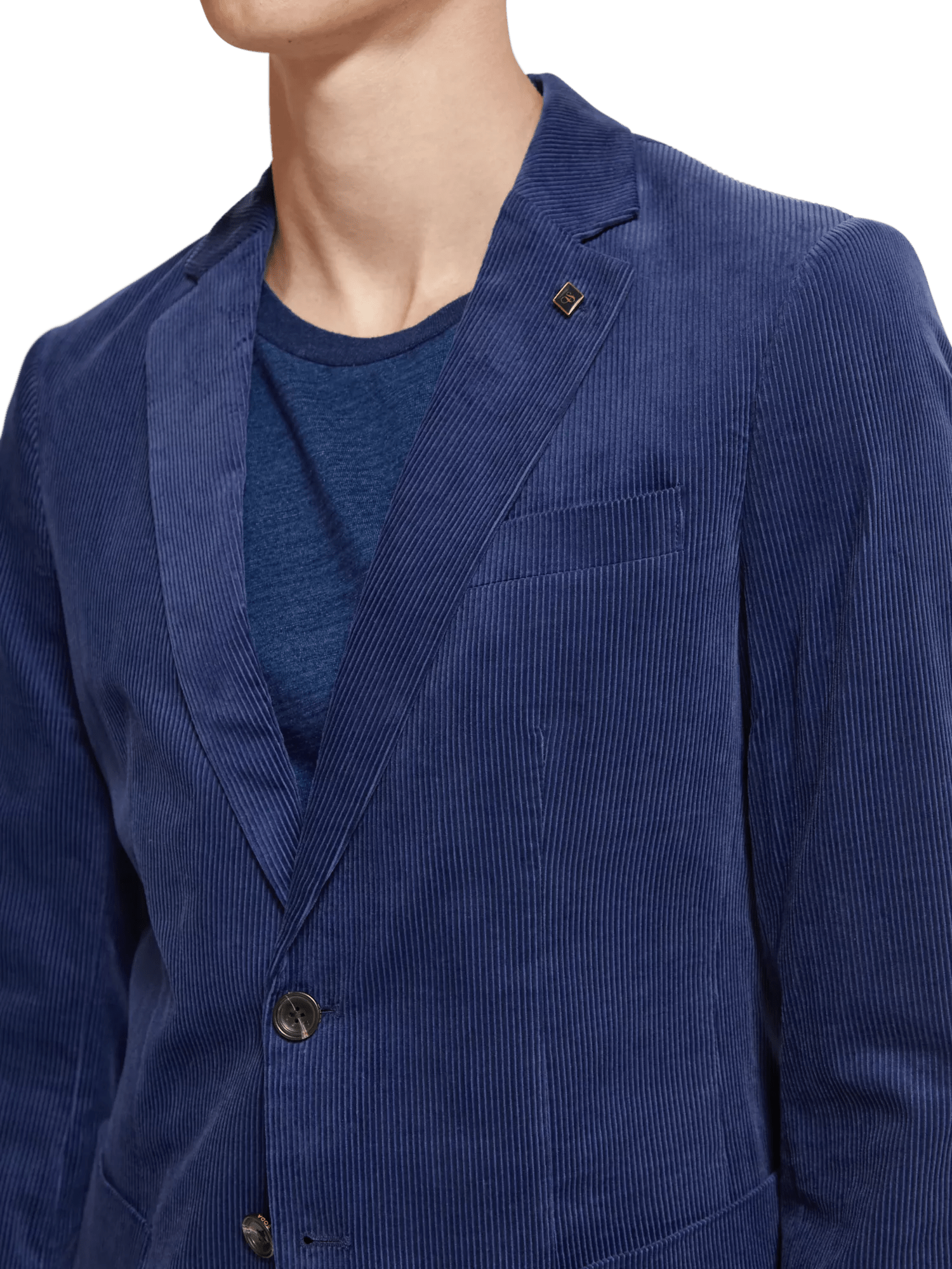 Scotch & Soda - Single-Breasted Corduroy Blazer - Denim Blue