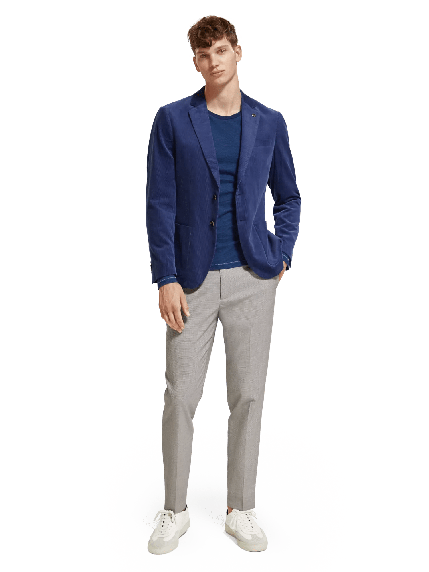 Scotch & Soda - Single-Breasted Corduroy Blazer - Denim Blue