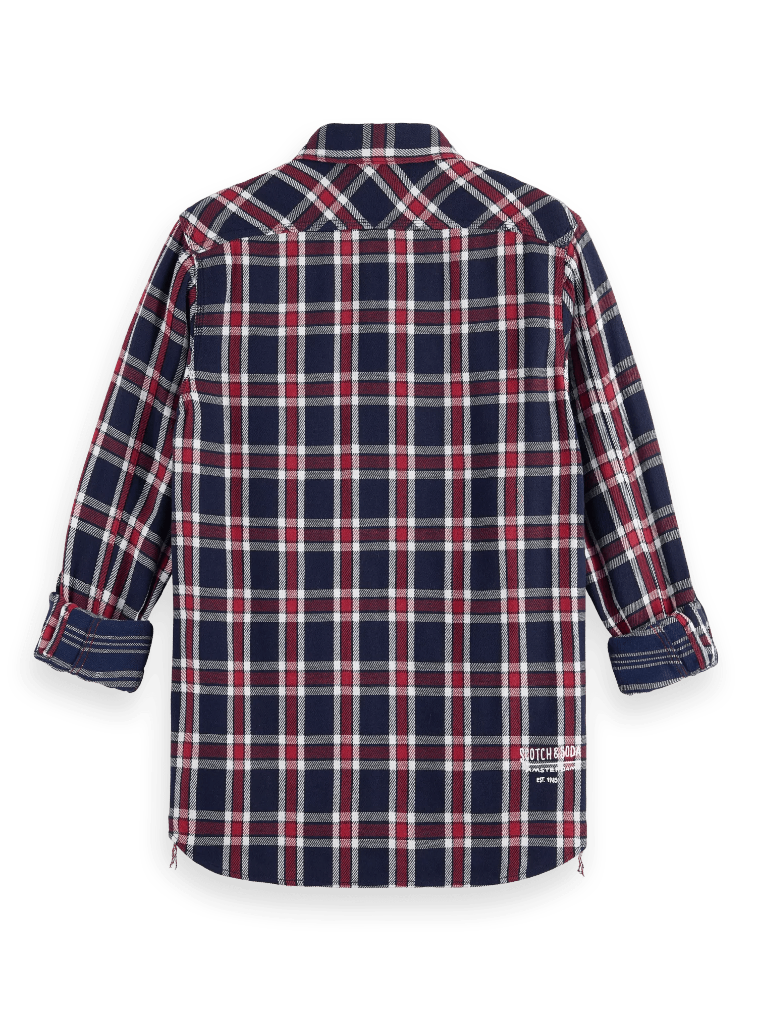 Scotch & Soda - Double-Face Twill Check Shirt - Red Blue Check