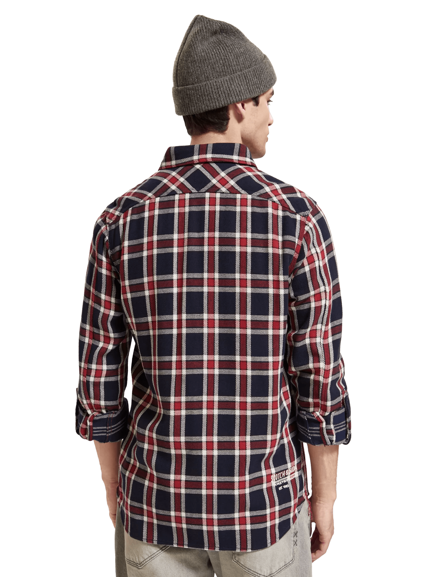 Scotch & Soda - Double-Face Twill Check Shirt - Red Blue Check