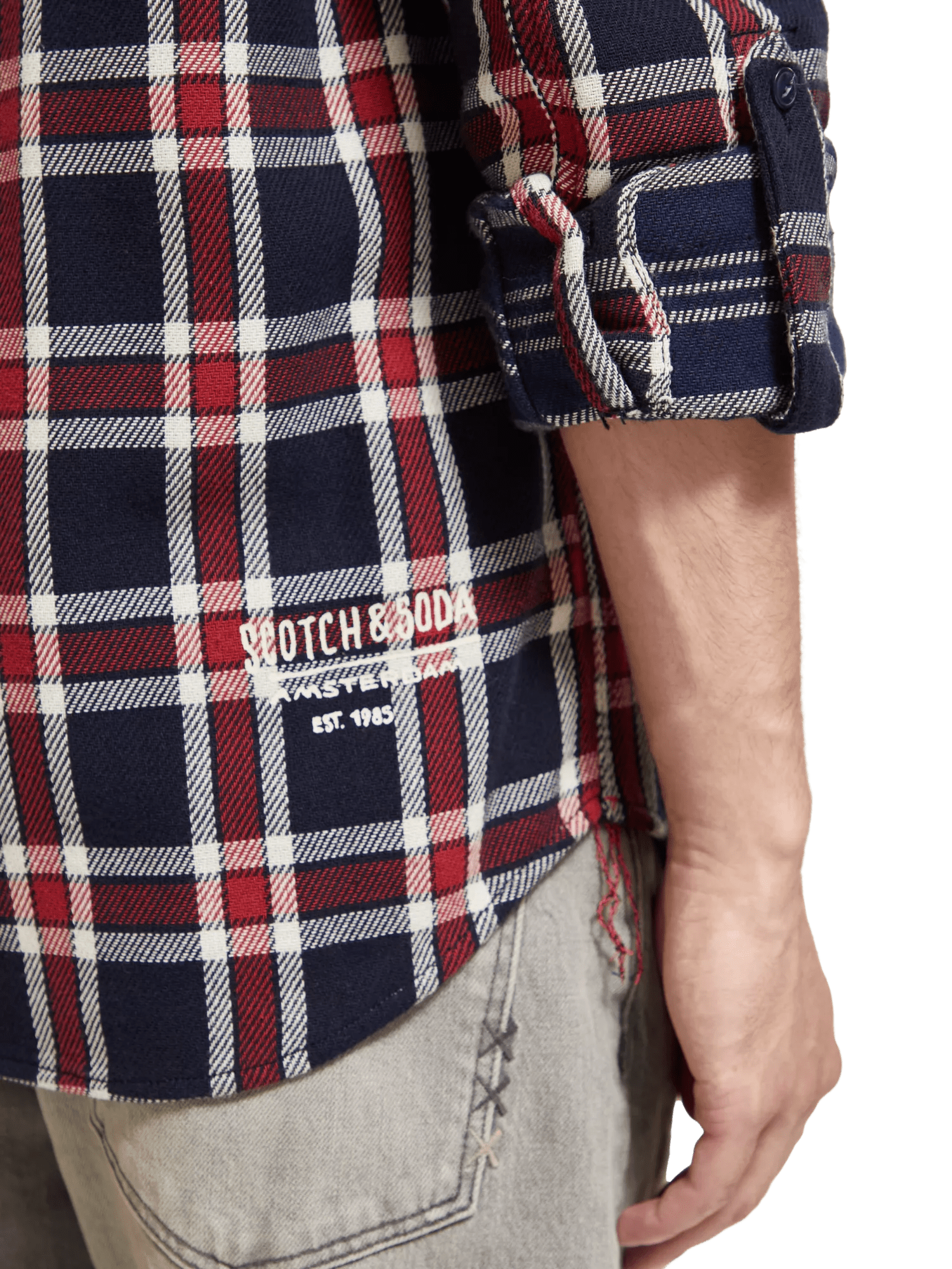 Scotch & Soda - Double-Face Twill Check Shirt - Red Blue Check